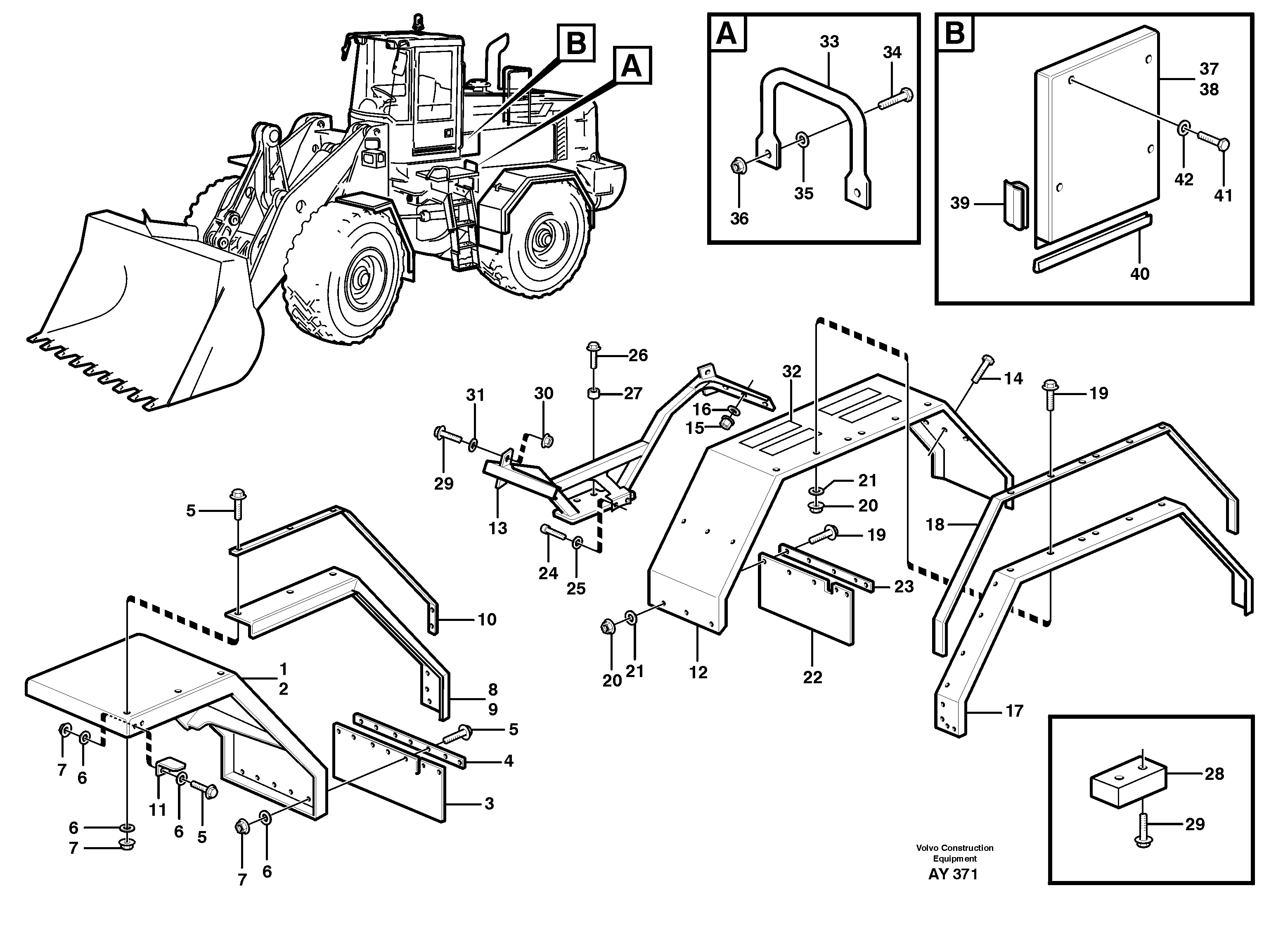 Схема запчастей Volvo L220D - 66167 Fenders L220D SER NO 1001-
