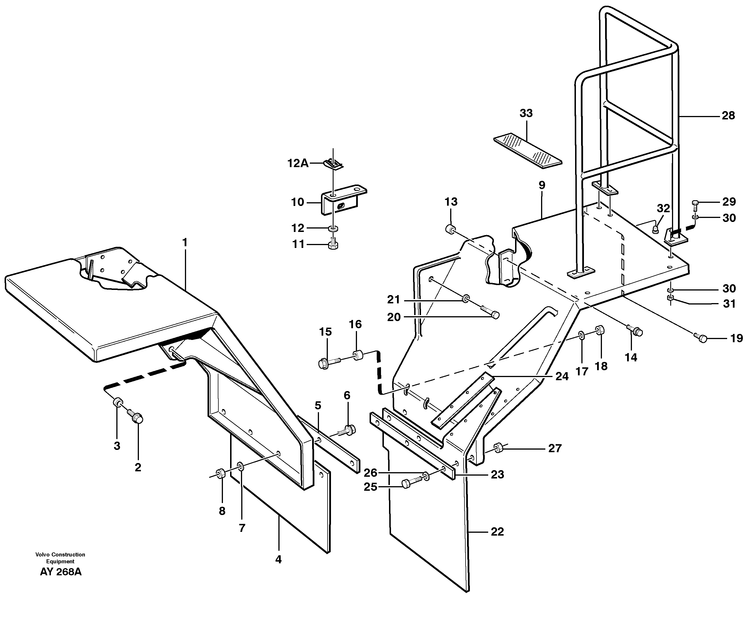 Схема запчастей Volvo L220D - 85400 Mud guards L220D SER NO 1001-