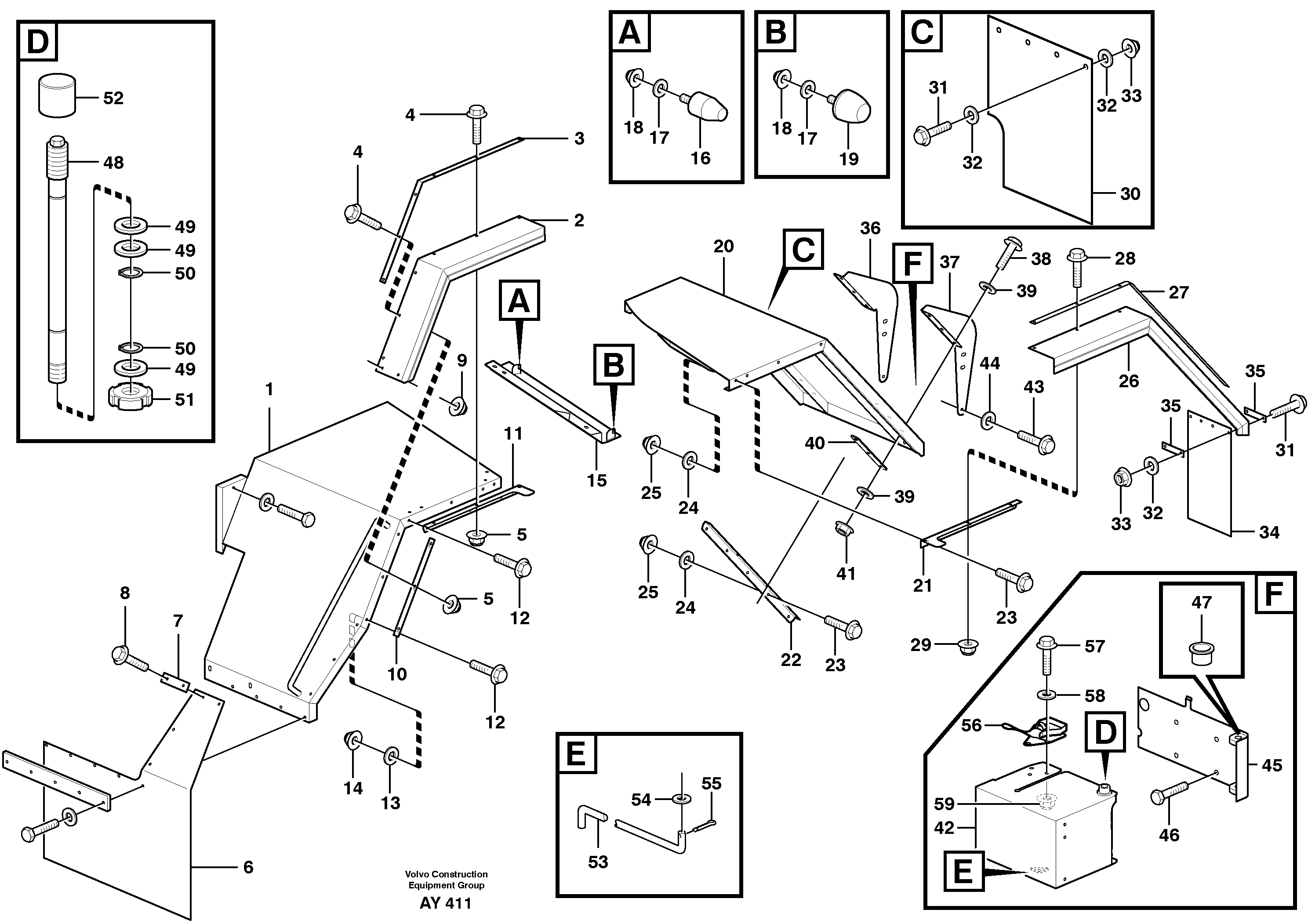 Схема запчастей Volvo L220D - 32798 Swing out rear mudguard L220D SER NO 1001-