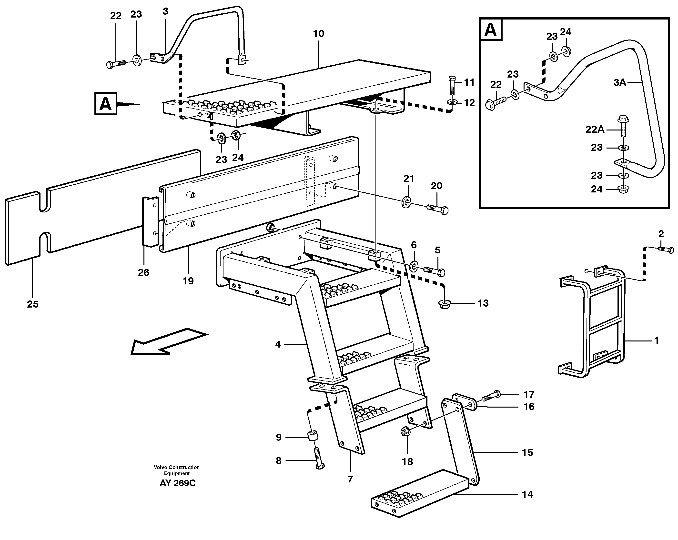 Схема запчастей Volvo L220D - 32799 Foot step L220D SER NO 1001-