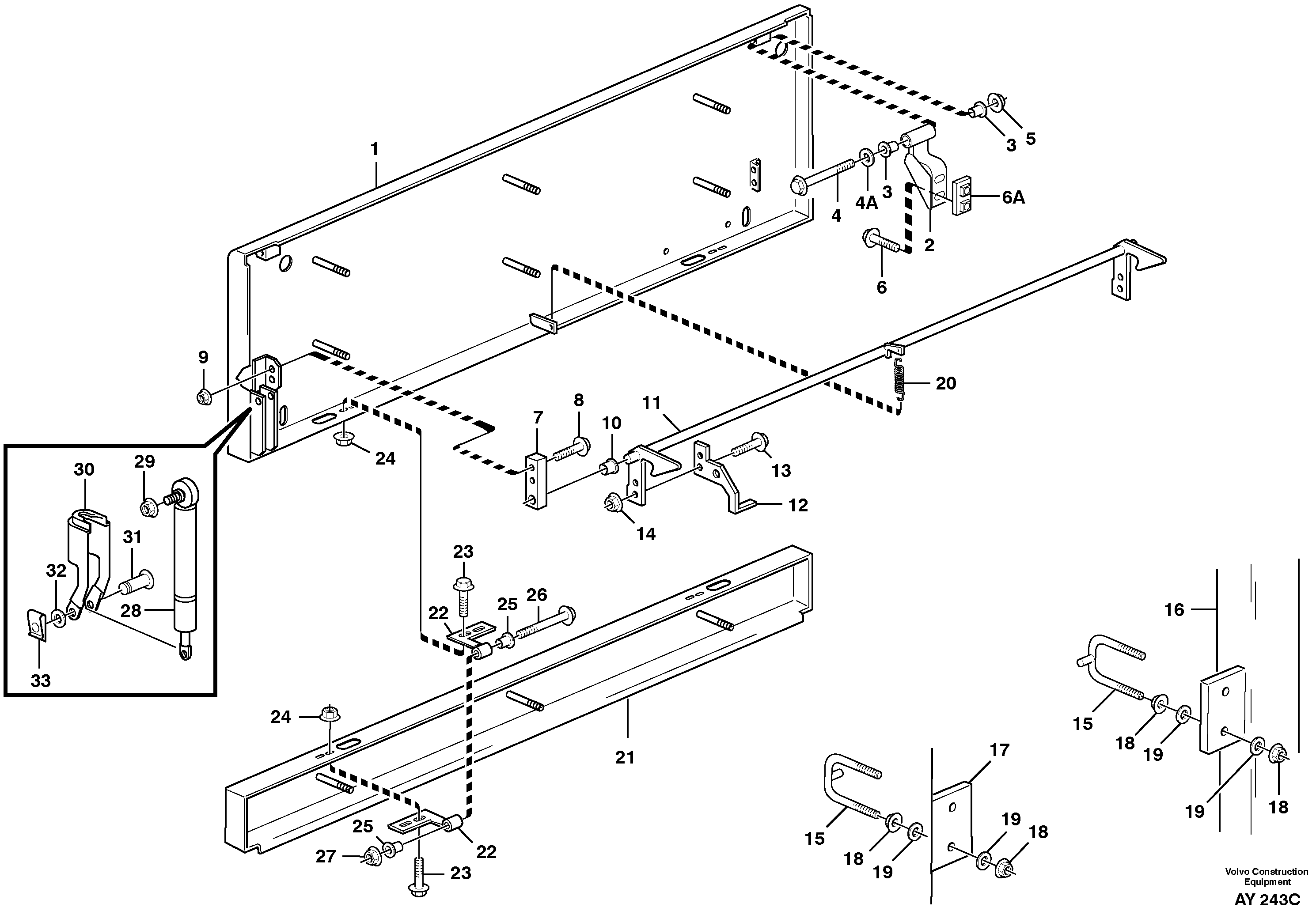 Схема запчастей Volvo L220D - 32800 Side hatches L220D SER NO 1001-