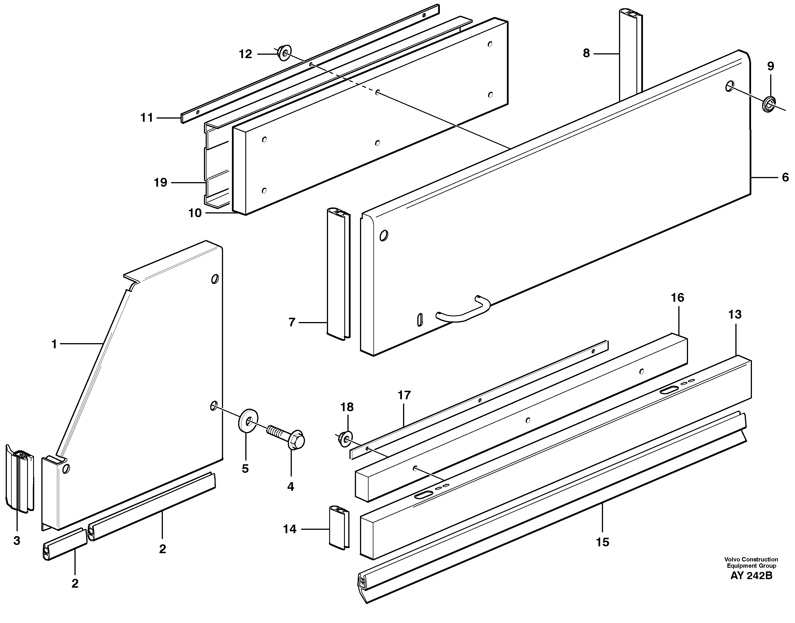 Схема запчастей Volvo L220D - 66168 Side hatches L220D SER NO 1001-
