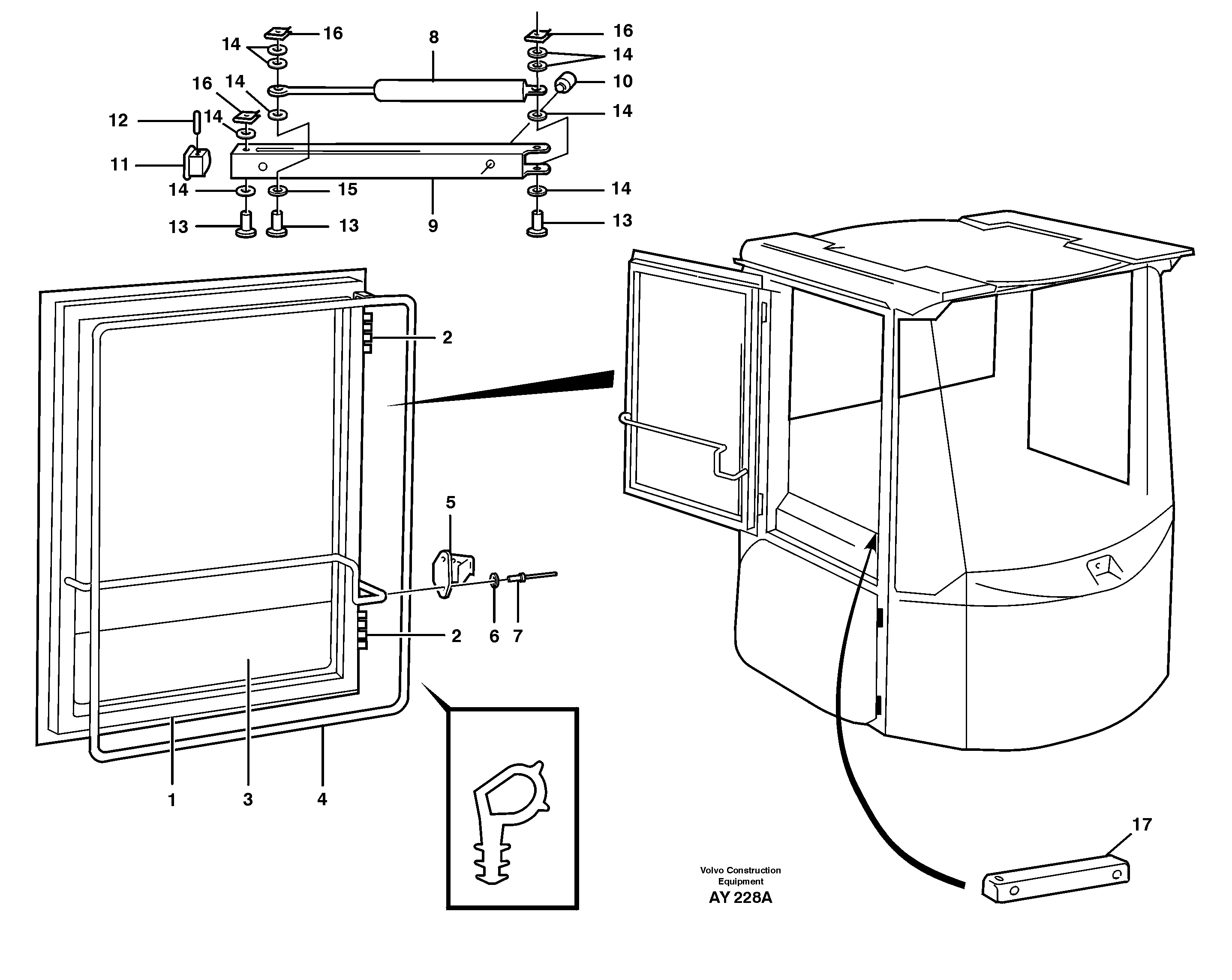 Схема запчастей Volvo L220D - 28352 Windows L220D SER NO 1001-