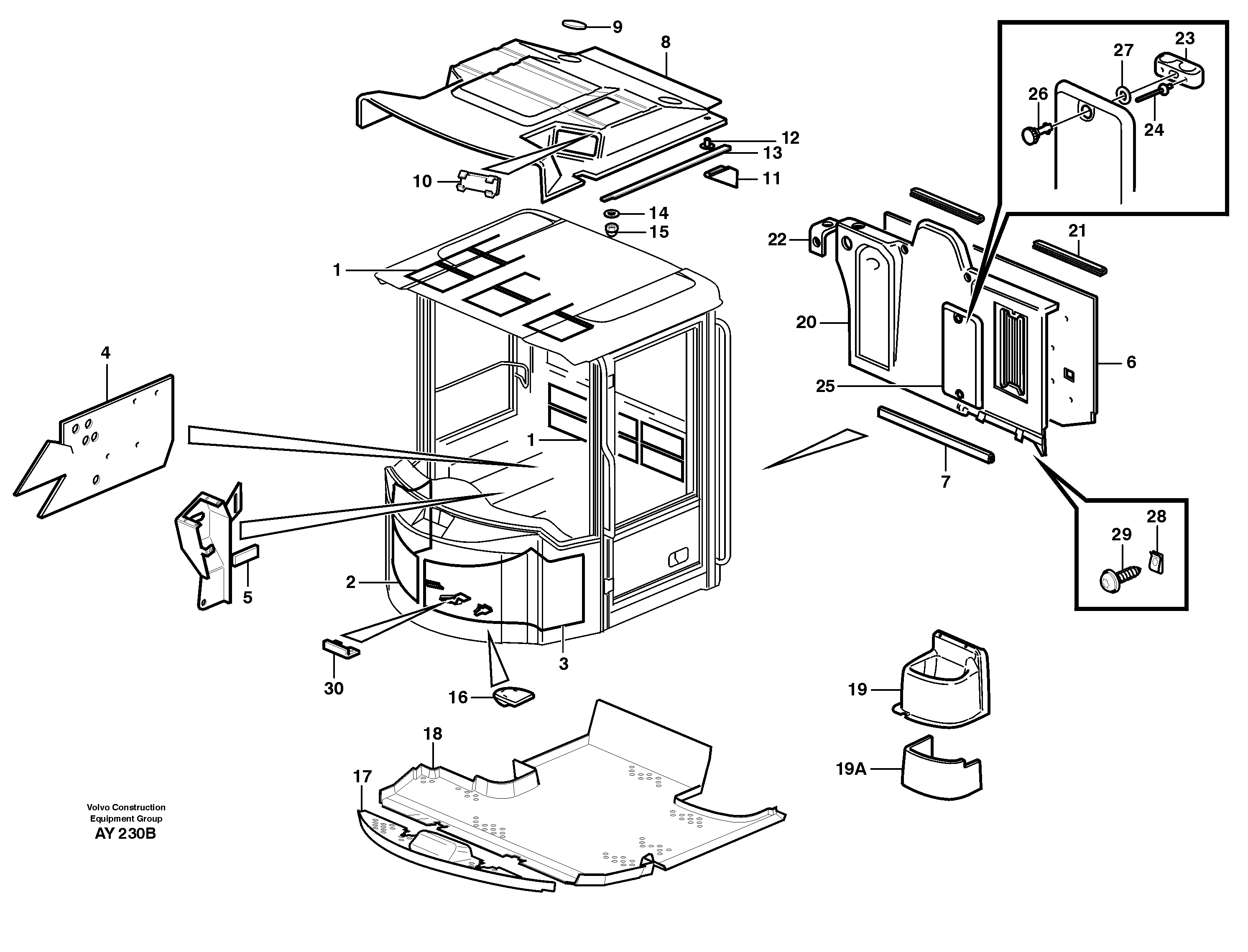 Схема запчастей Volvo L220D - 68416 Insulating matting L220D SER NO 1001-