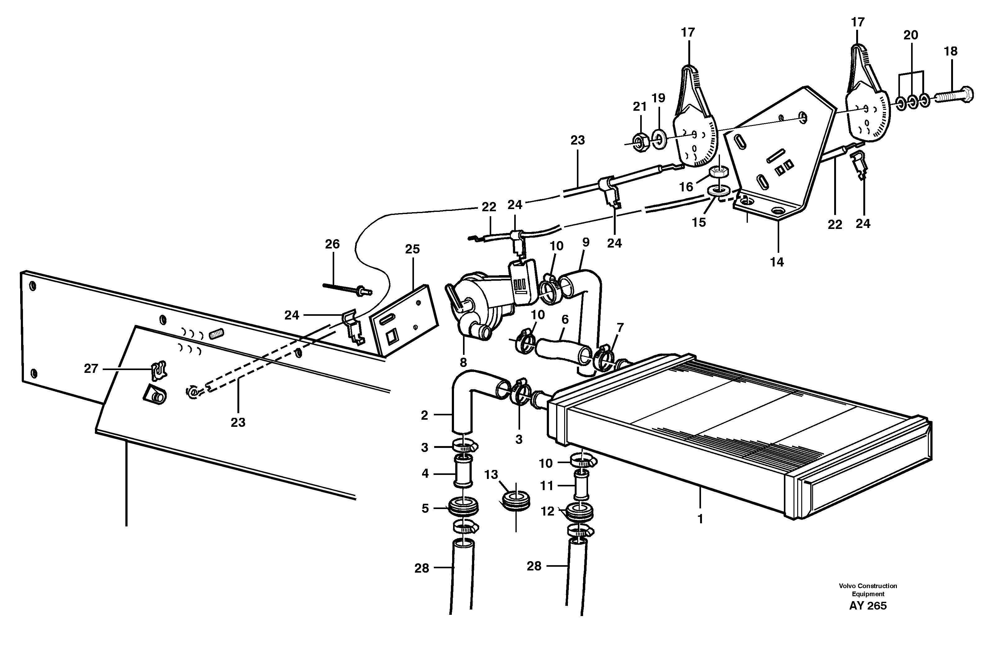Схема запчастей Volvo L220D - 75079 Radiator and control L220D SER NO 1001-
