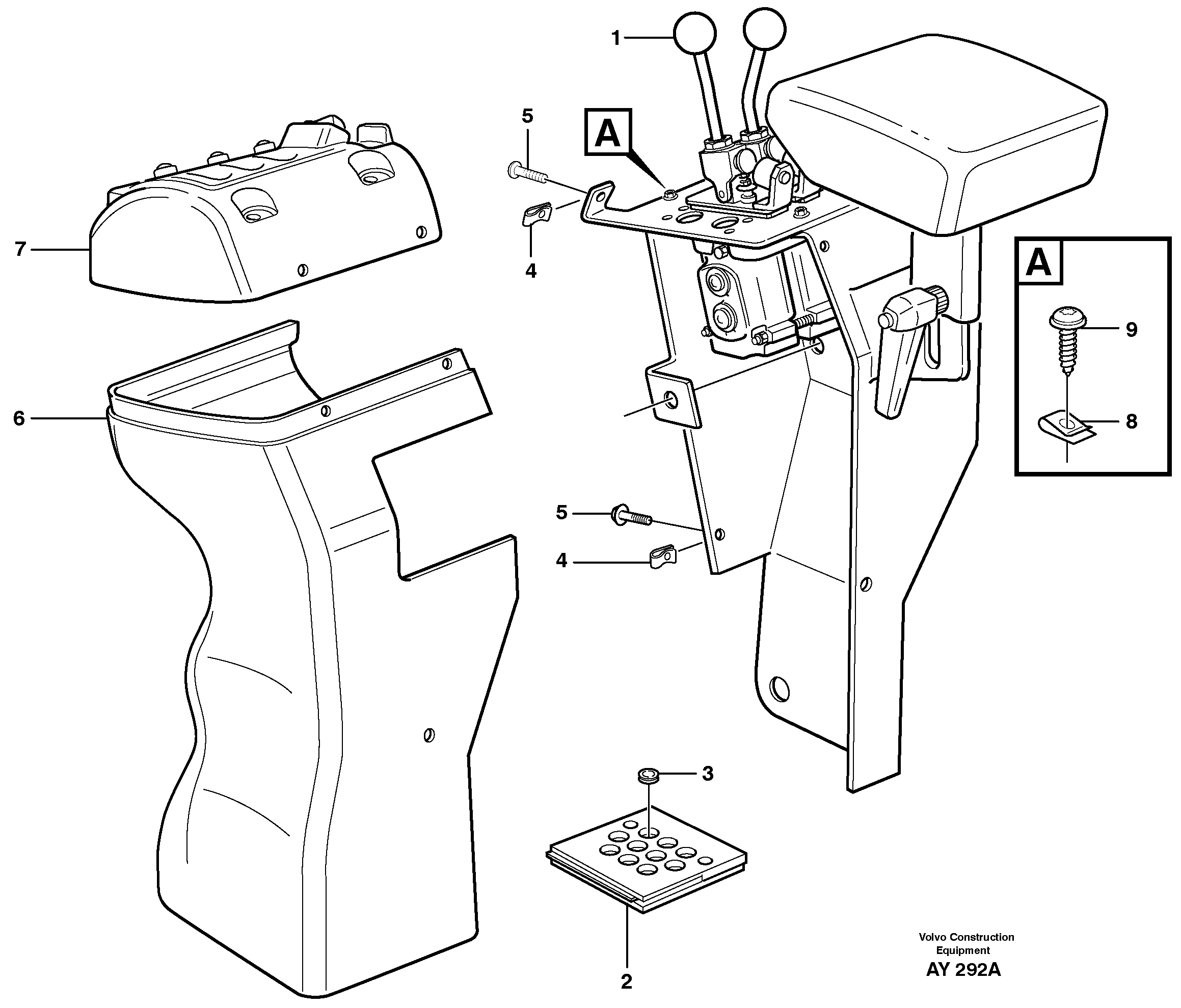 Схема запчастей Volvo L220D - 24100 Cover for servo valves L220D SER NO 1001-
