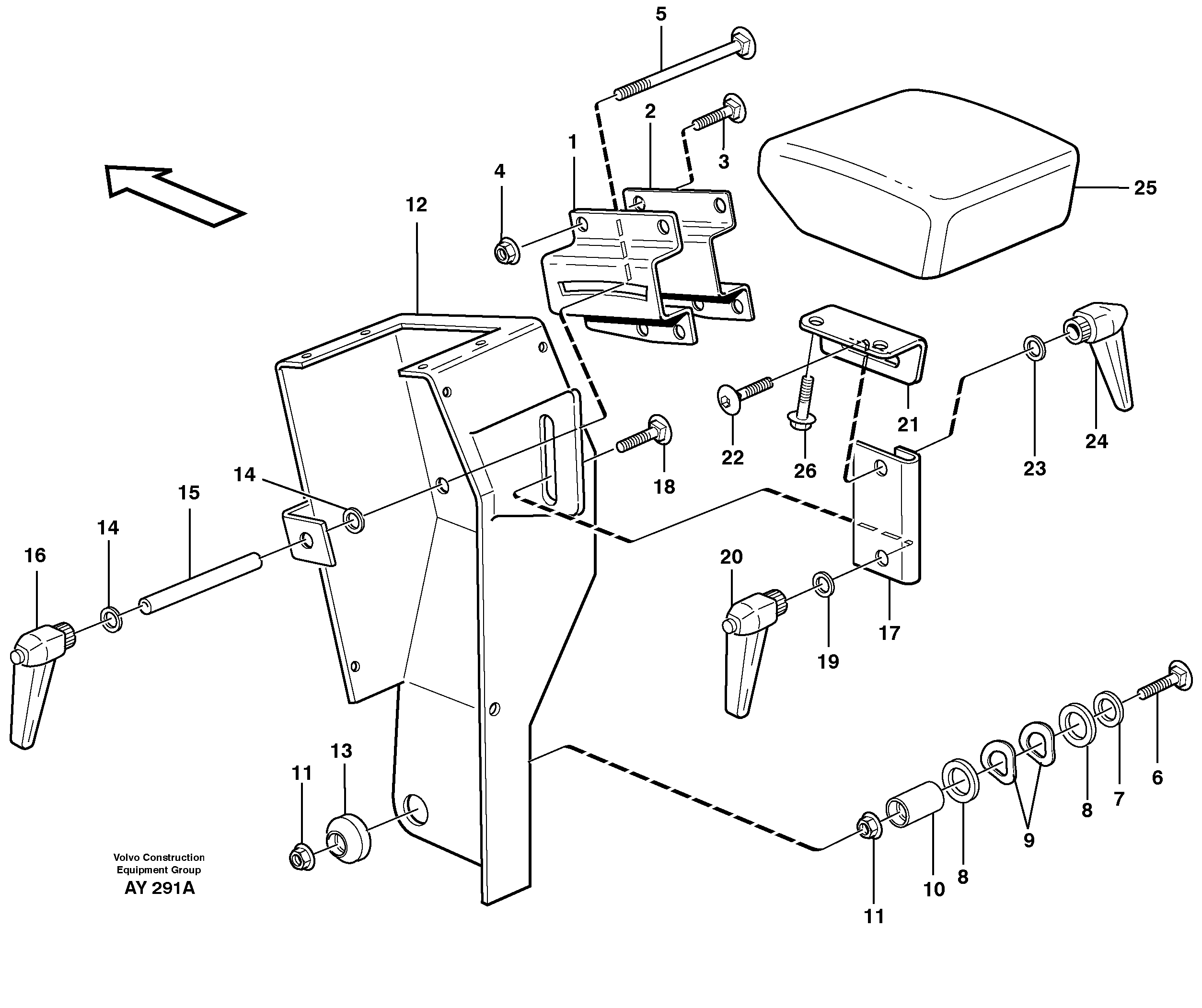 Схема запчастей Volvo L220D - 82358 Armrest L220D SER NO 1001-