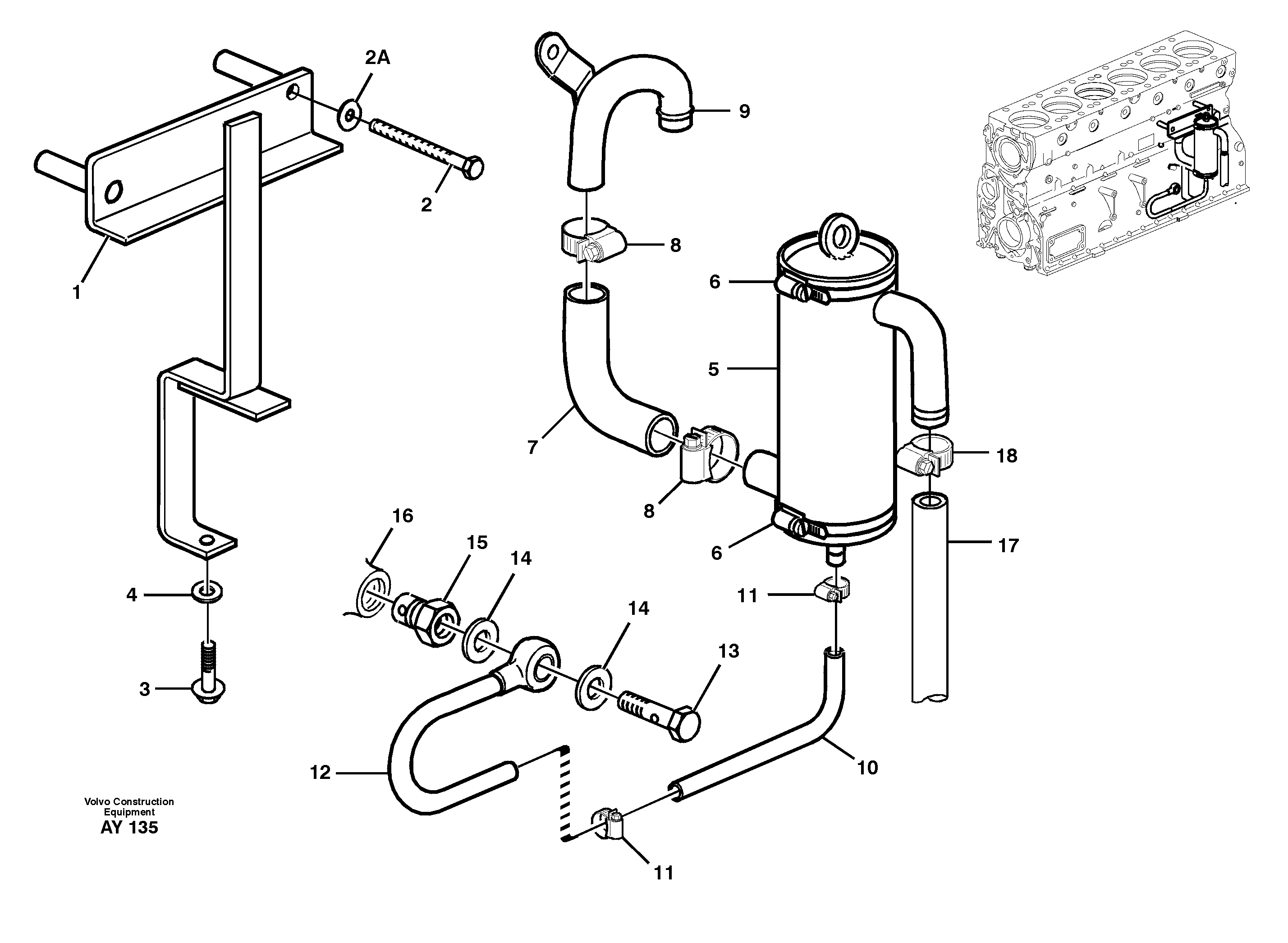 Схема запчастей Volvo L220D - 84928 Crankcase ventilation L220D SER NO 1001-