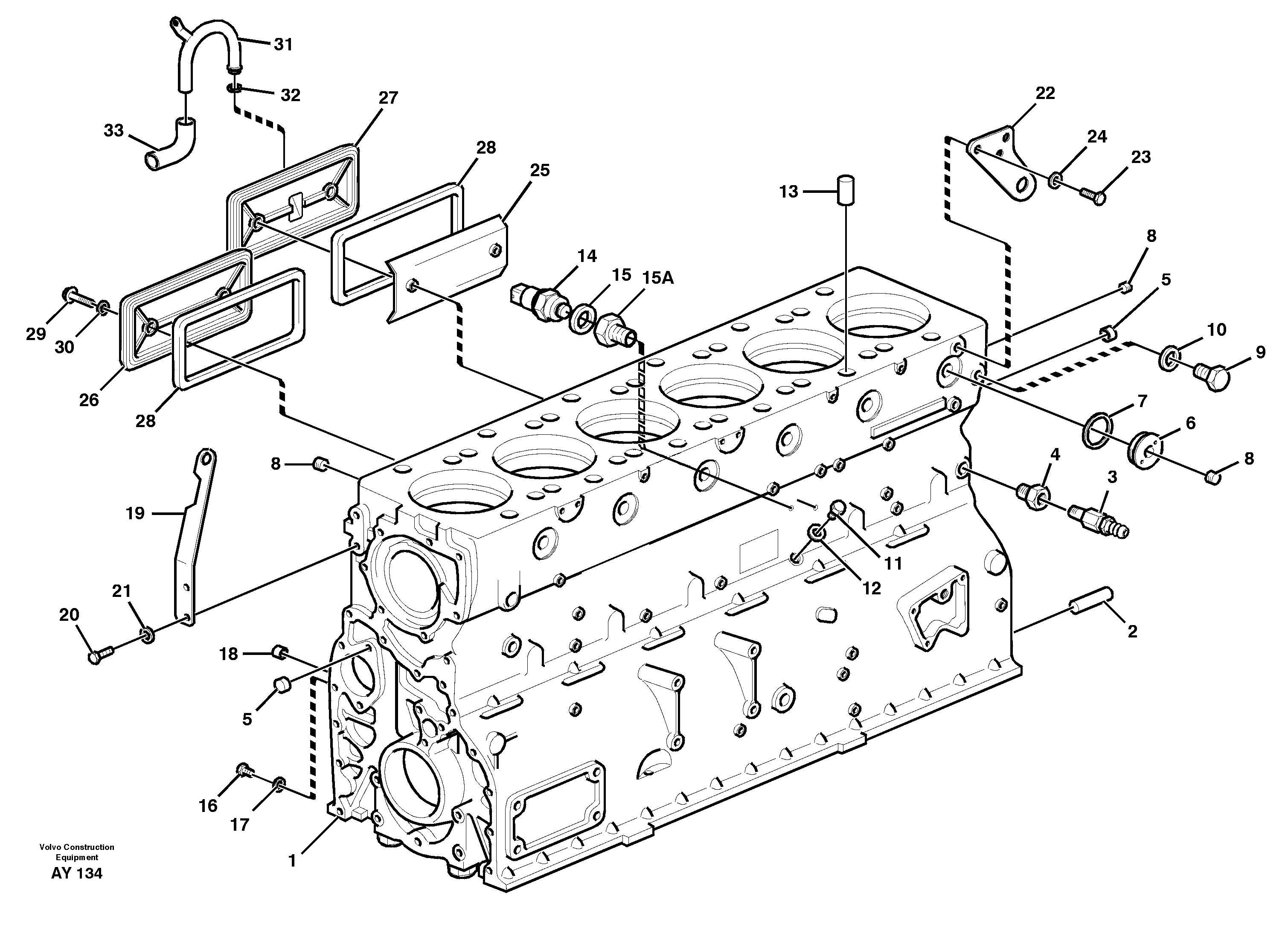 Схема запчастей Volvo L220D - 99815 Блок цилиндров L220D SER NO 1001-