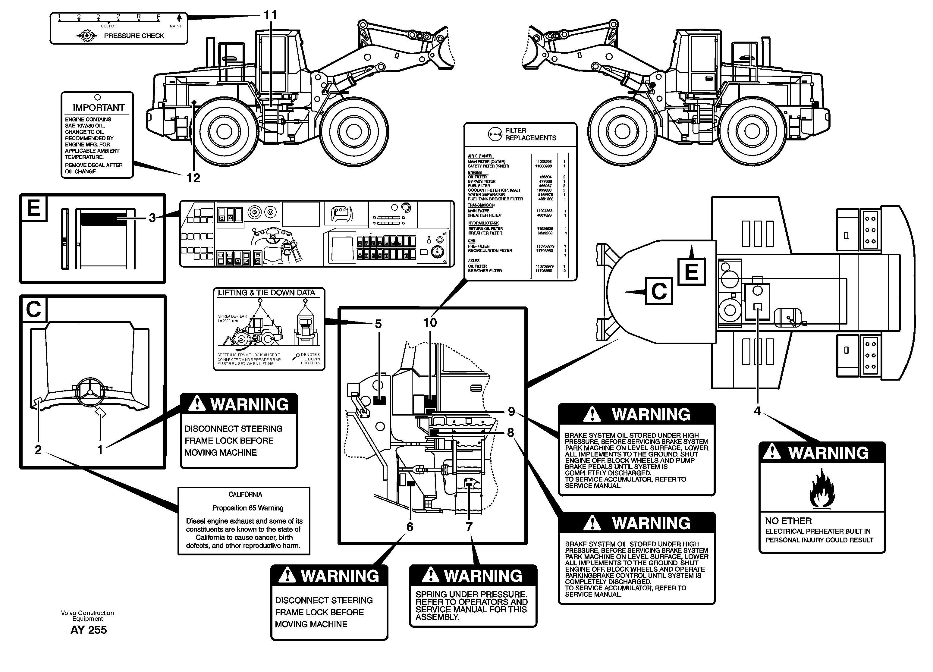 Схема запчастей Volvo L220D - 24101 Decals L220D SER NO 1001-