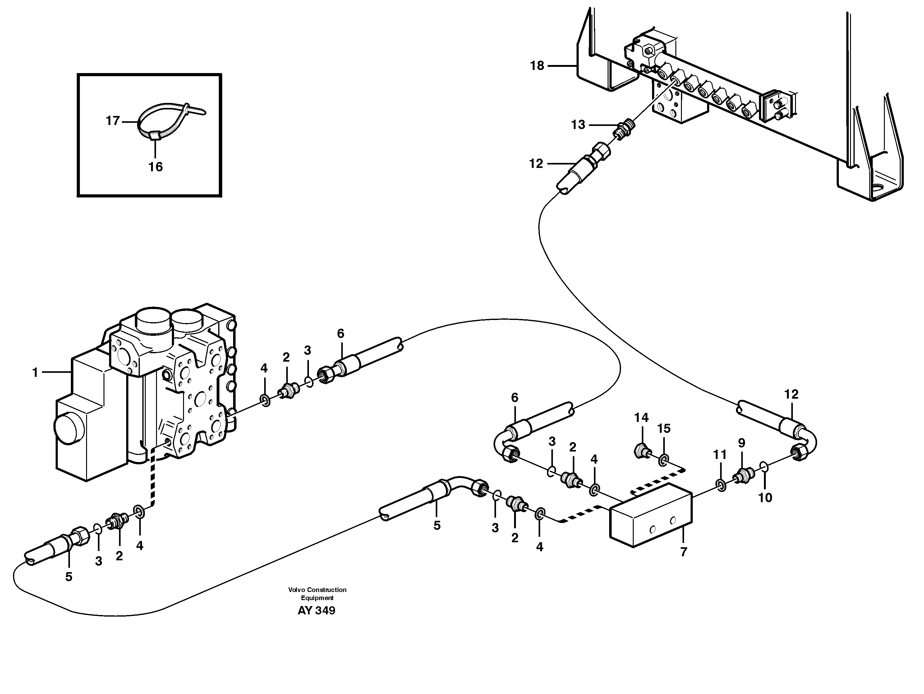 Схема запчастей Volvo L220D - 31 Hydraulic system, leak-off line L220D SER NO 1001-