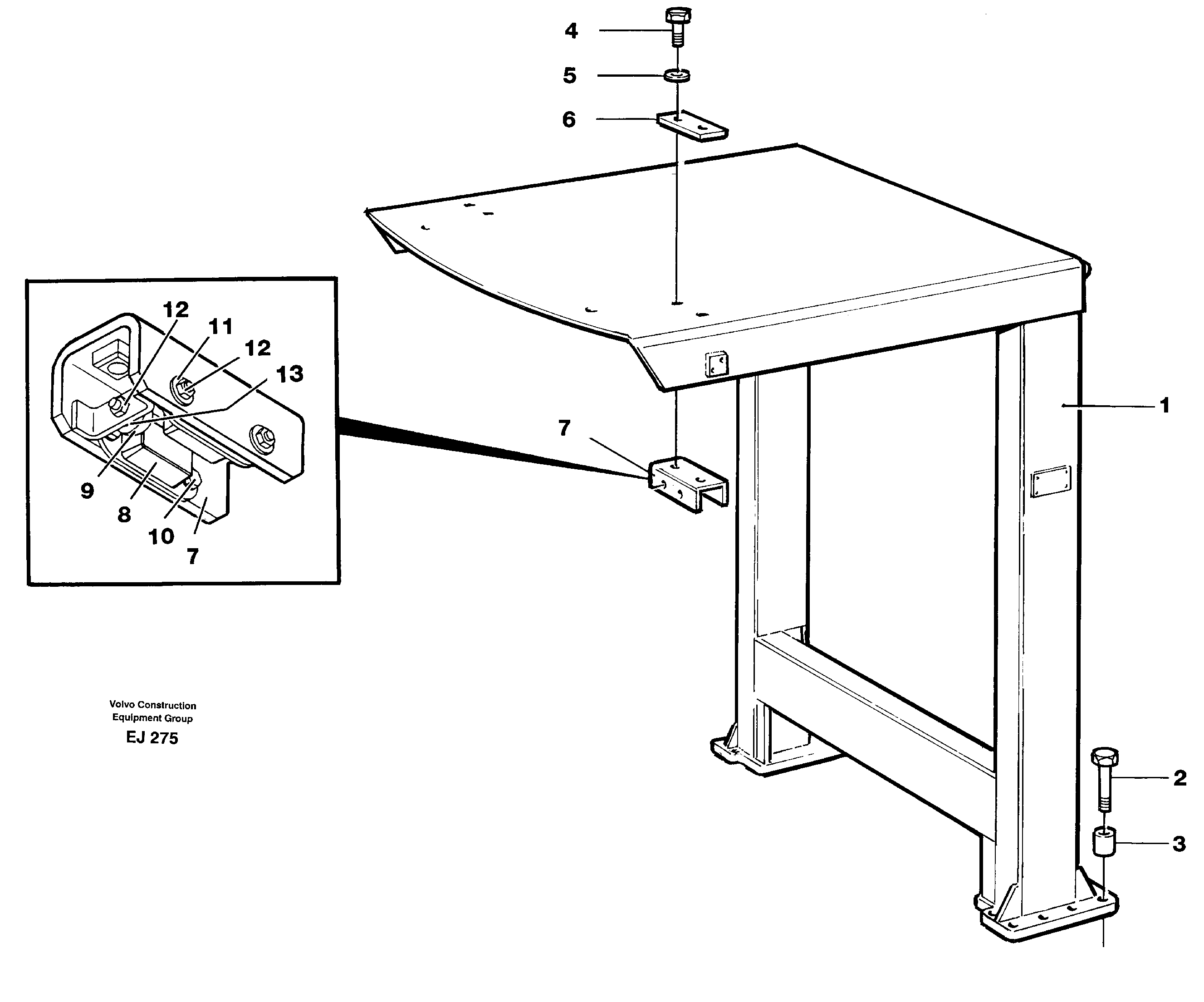 Схема запчастей Volvo L330D - 34599 Roll-over bar L330D