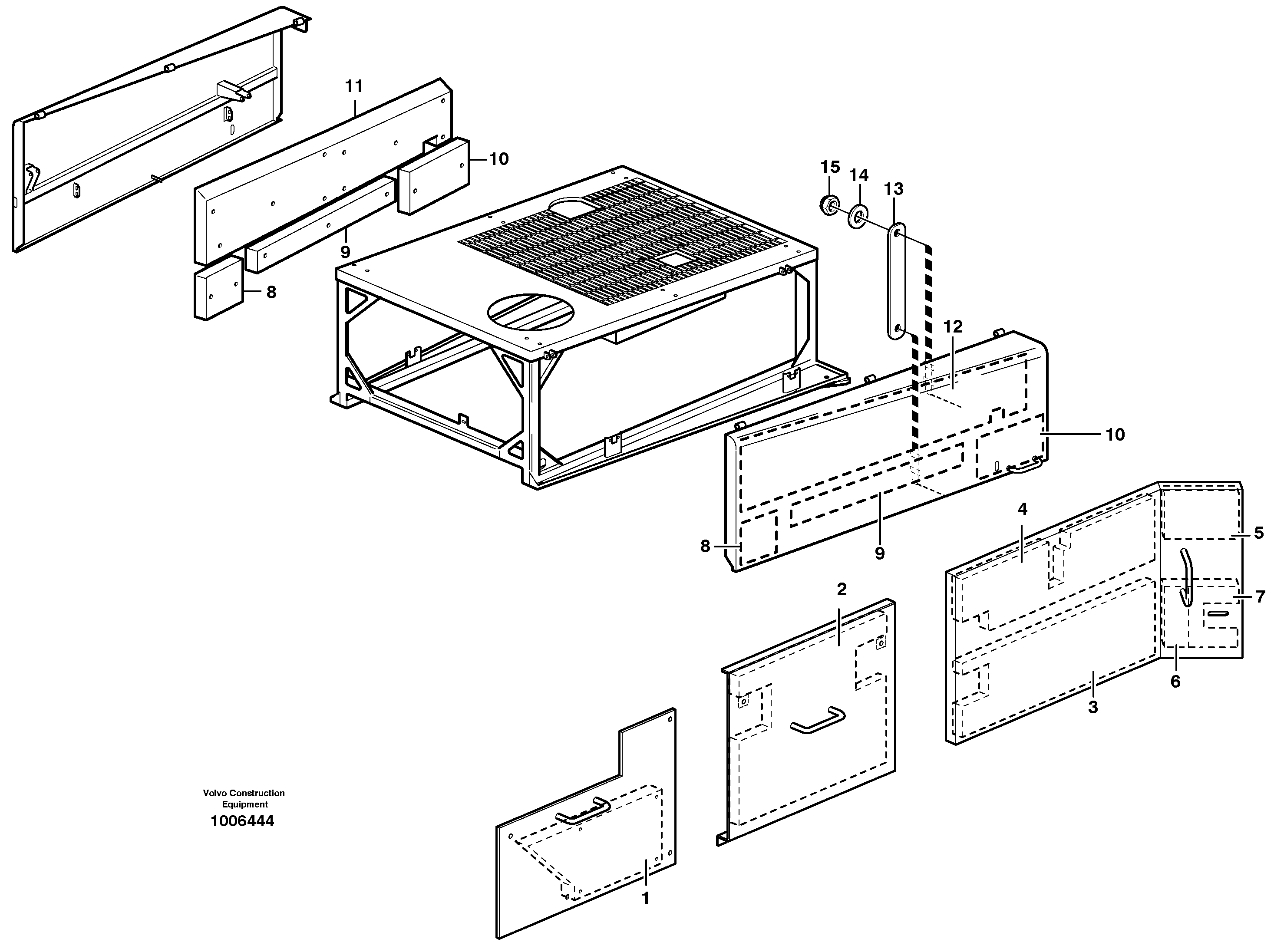 Схема запчастей Volvo L330D - 15931 Side hatches L330D