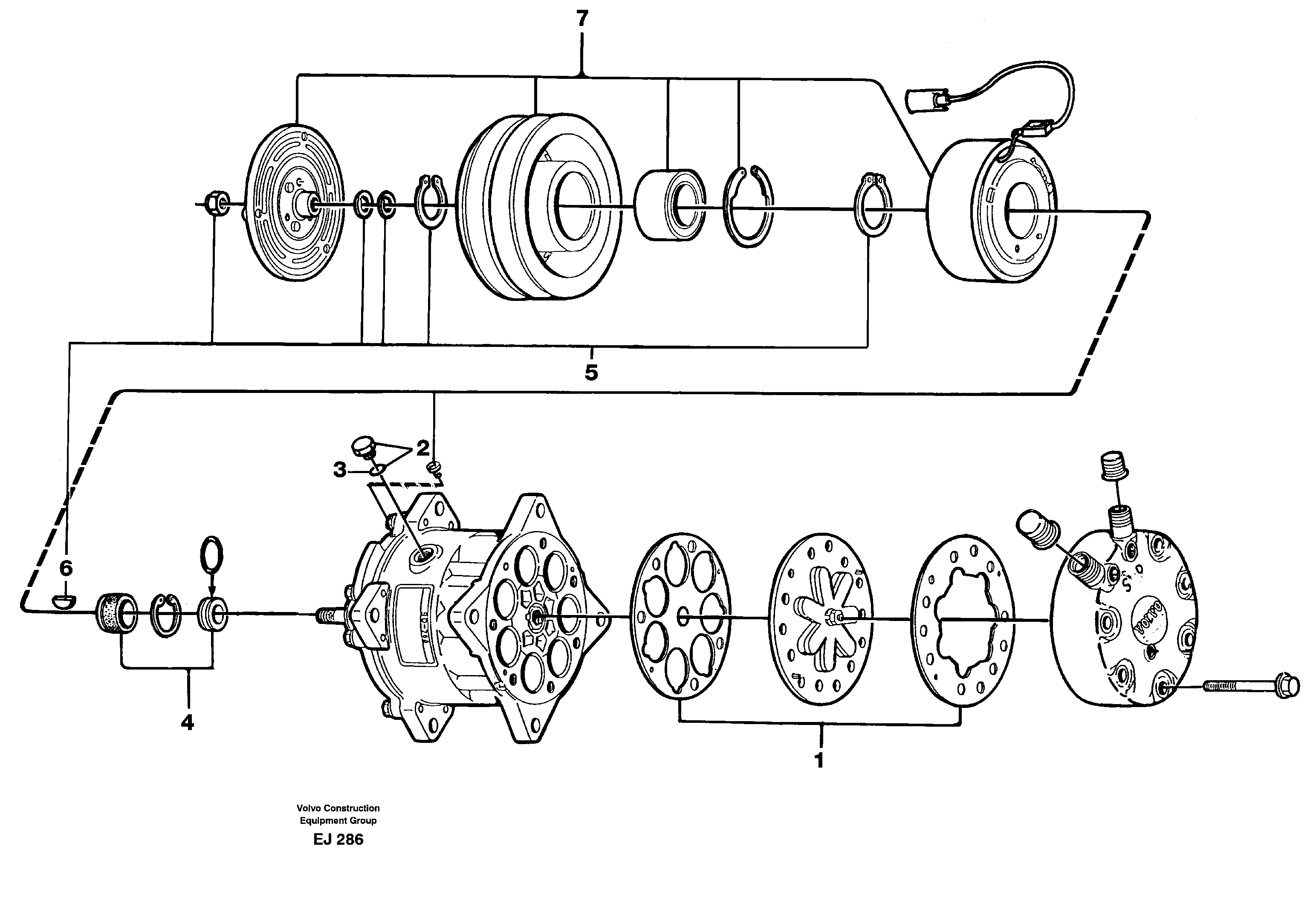 Схема запчастей Volvo L330D - 15934 Air compressor L330D