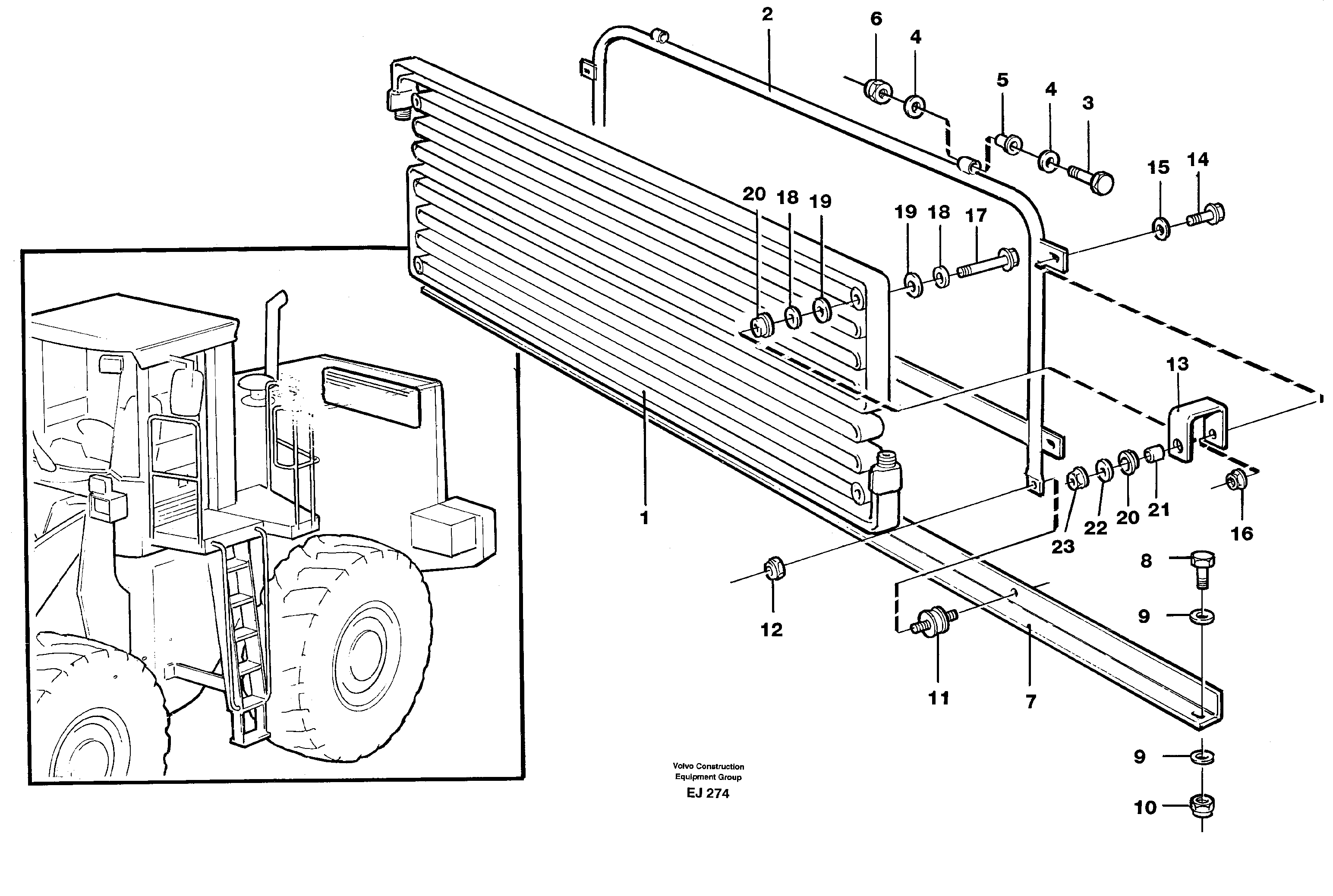 Схема запчастей Volvo L330D - 82803 Condenser, assembly L330D