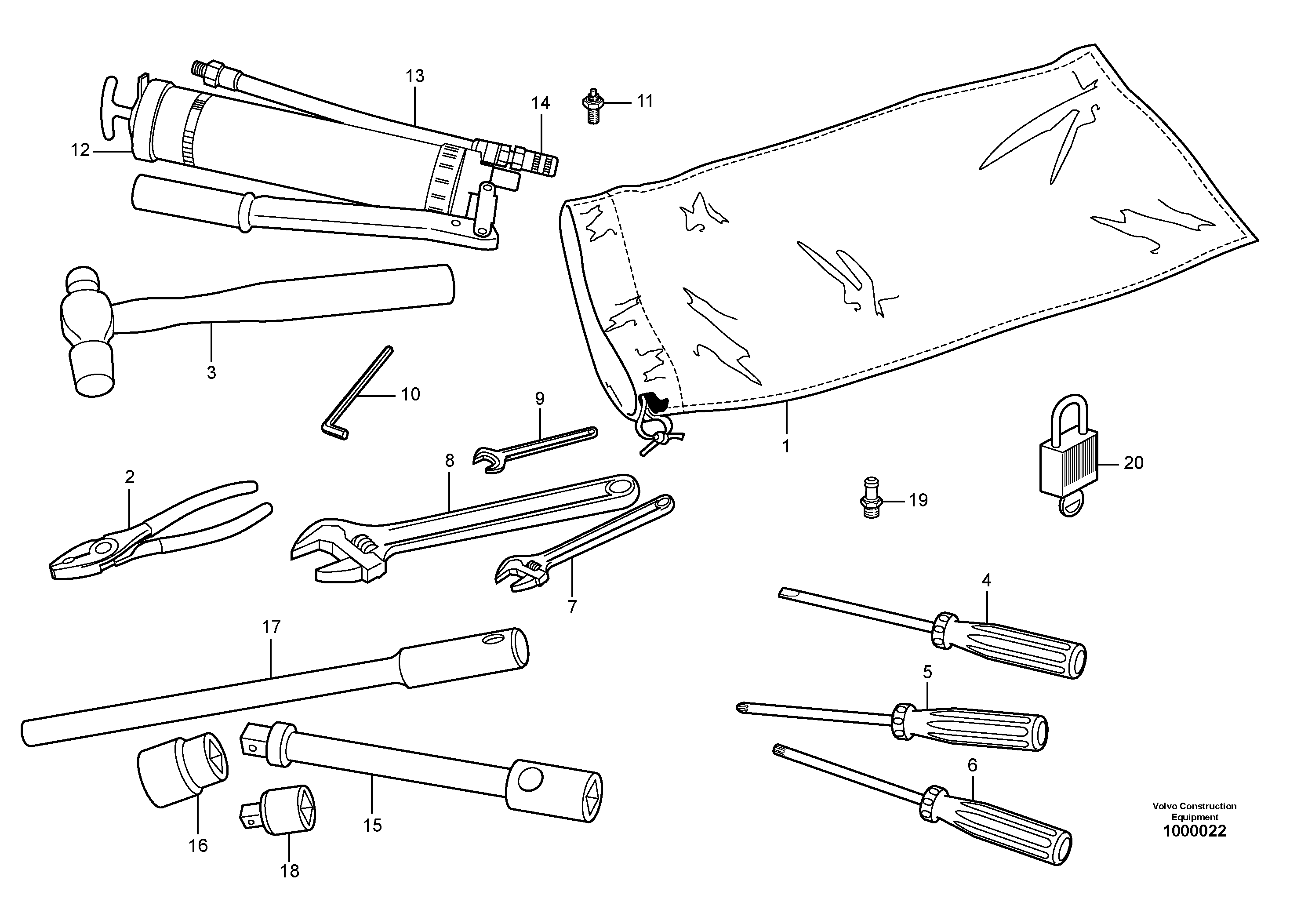 Схема запчастей Volvo L330D - 49240 Инструменты для ремонта L330D