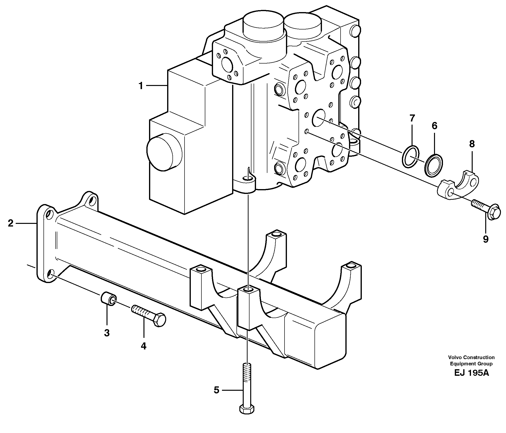 Схема запчастей Volvo L330D - 20257 Control valve with fitting parts L330D