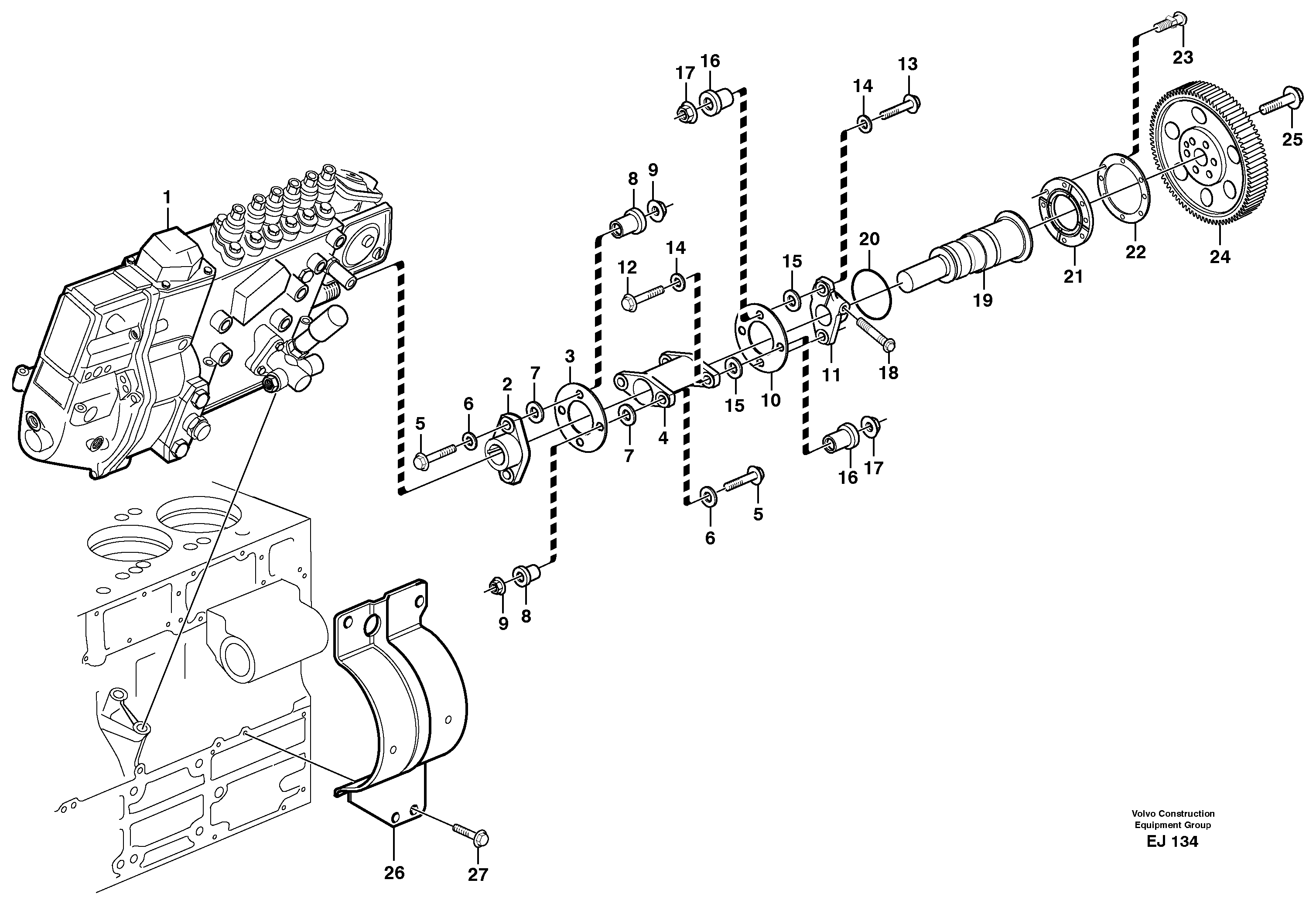 Схема запчастей Volvo L330D - 15482 Pump drive L330D