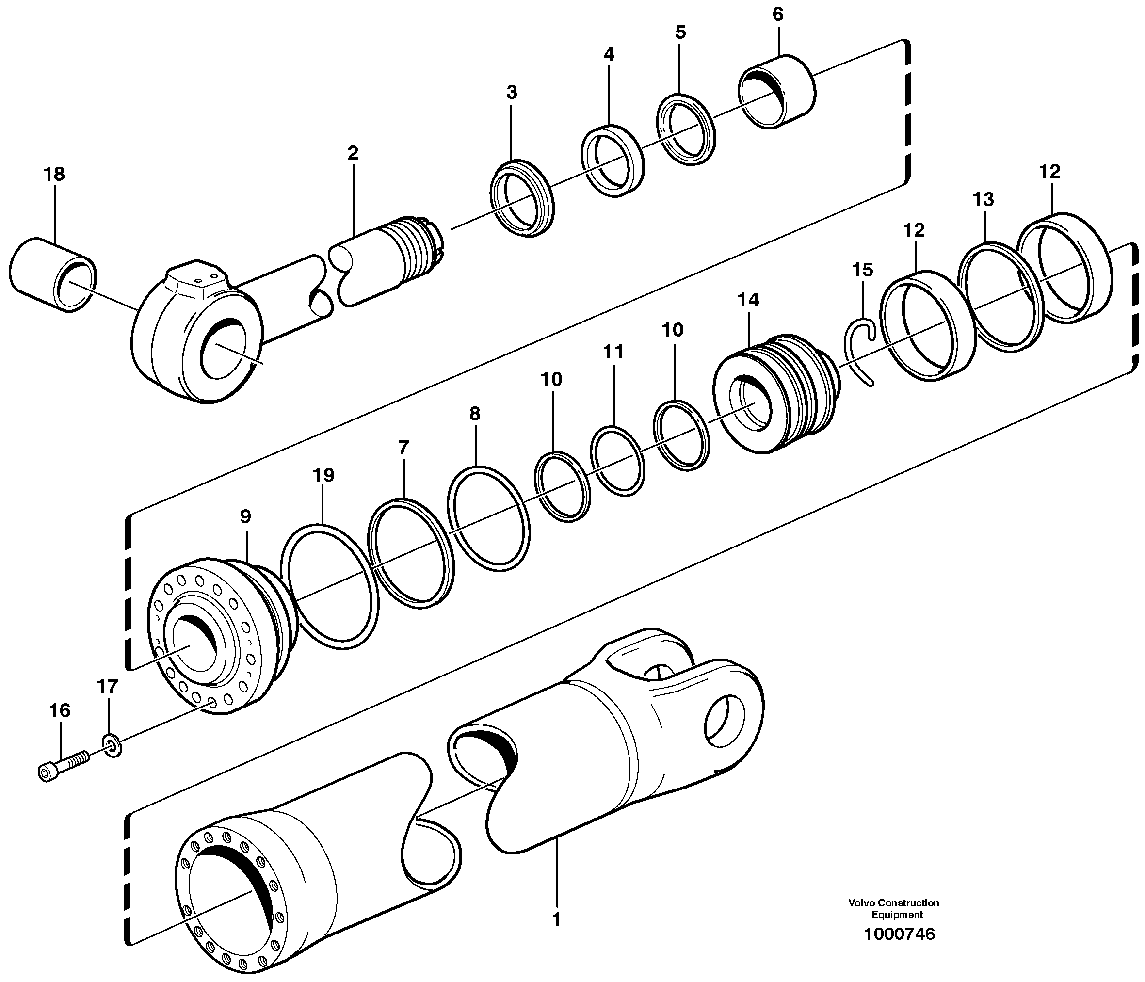Схема запчастей Volvo L330D - 3080 Hydraulic cylinder, tilting L330D