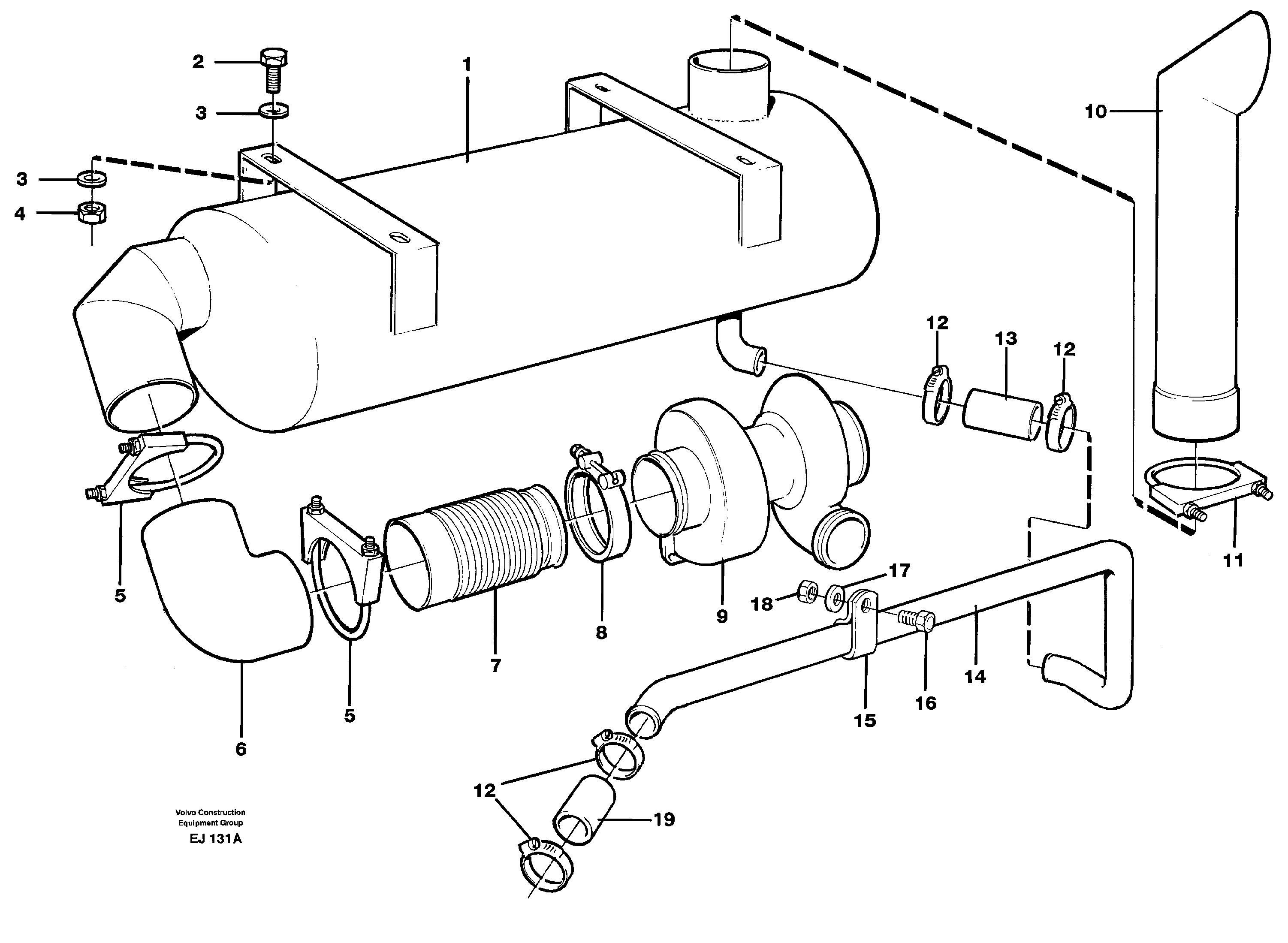 Схема запчастей Volvo L330D - 27677 Выхлопная система L330D