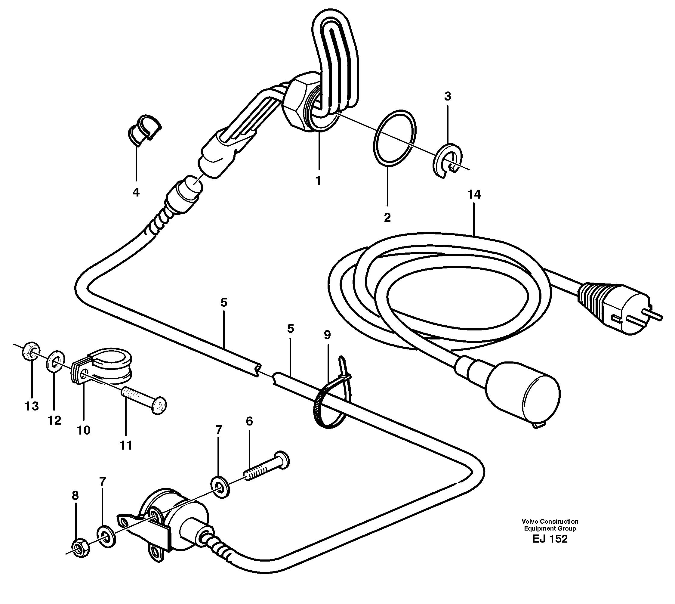 Схема запчастей Volvo L330D - 27018 Engine heater L330D