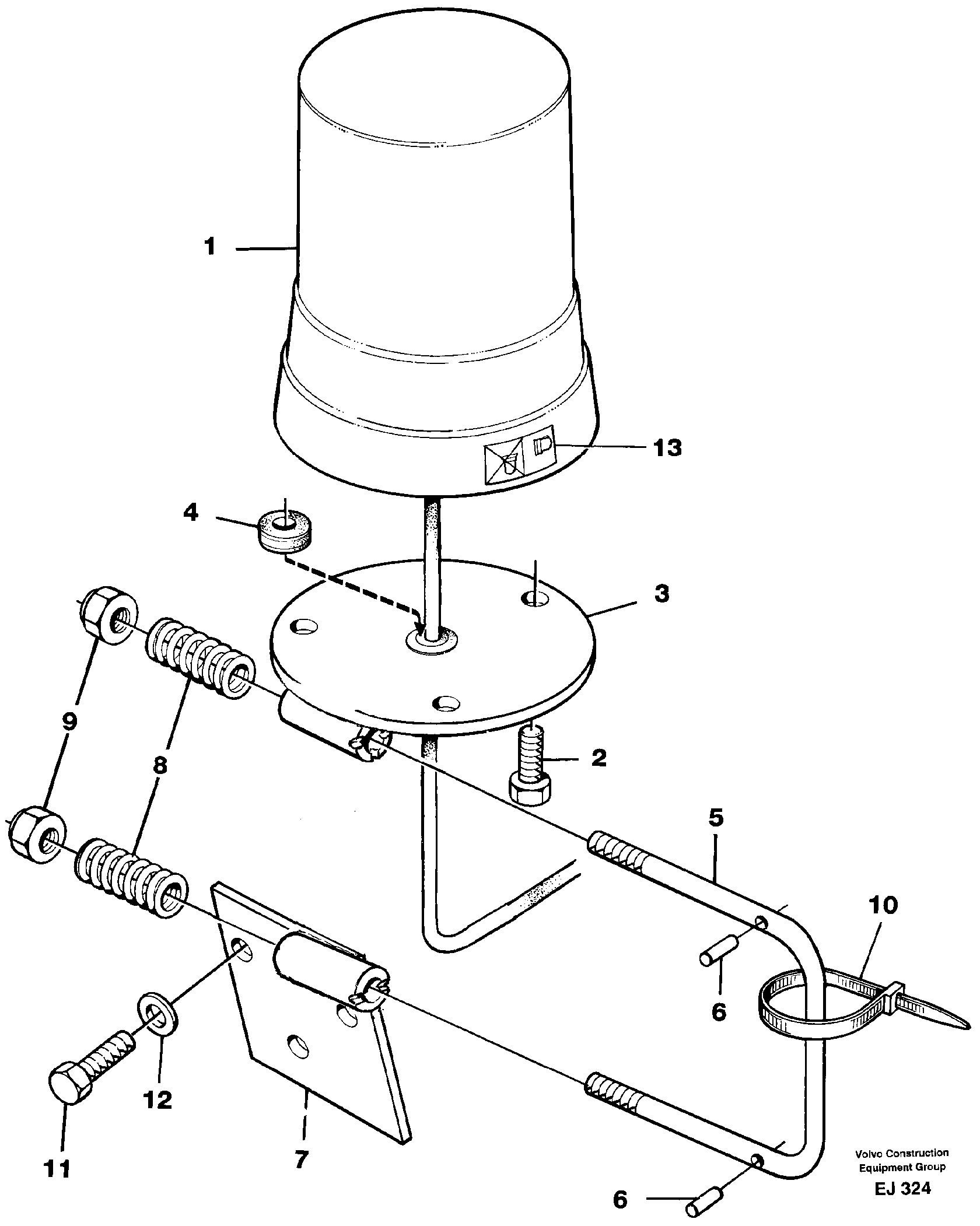 Схема запчастей Volvo L330D - 27020 Revolving warning light L330D