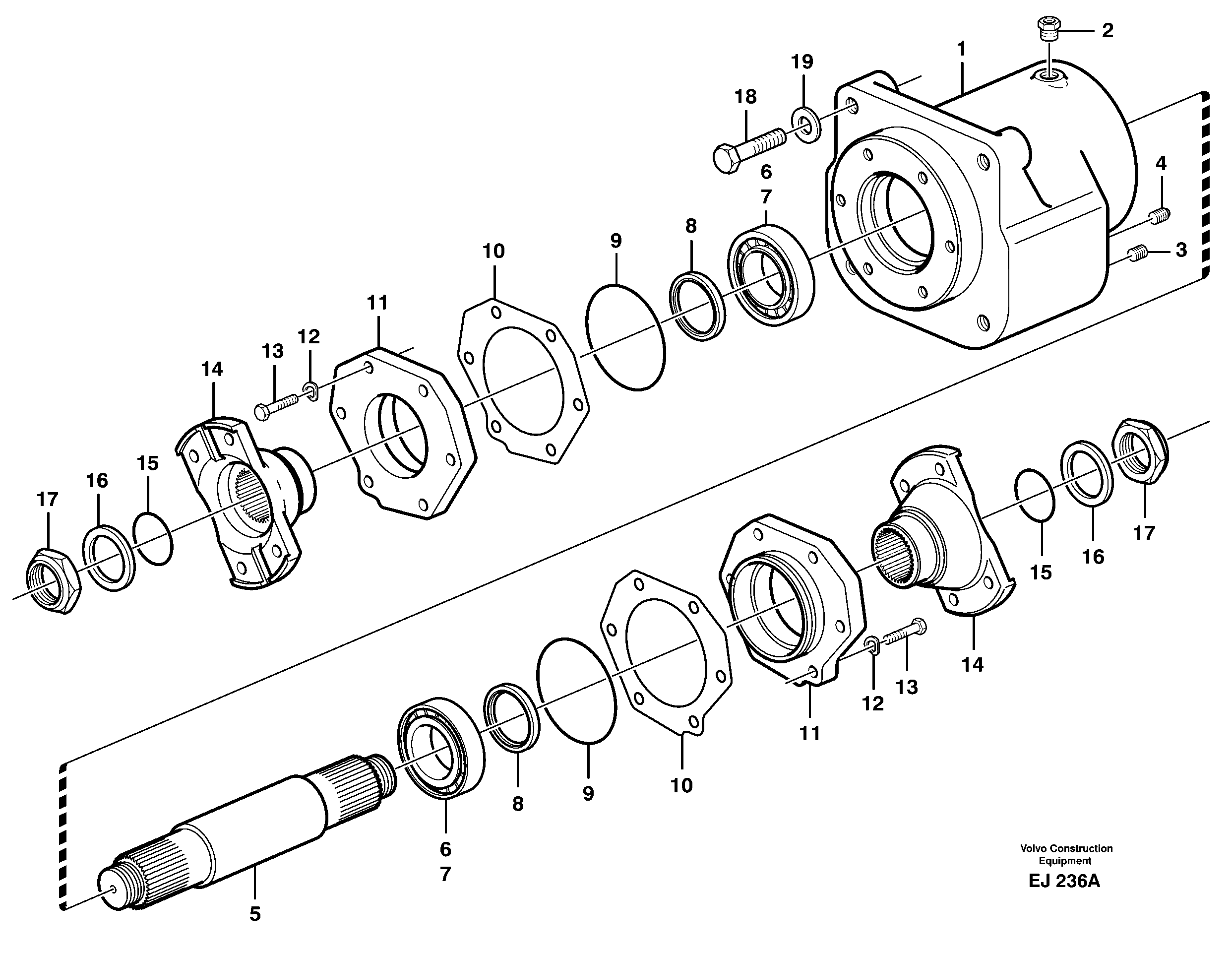 Схема запчастей Volvo L330D - 16122 Support bearing L330D