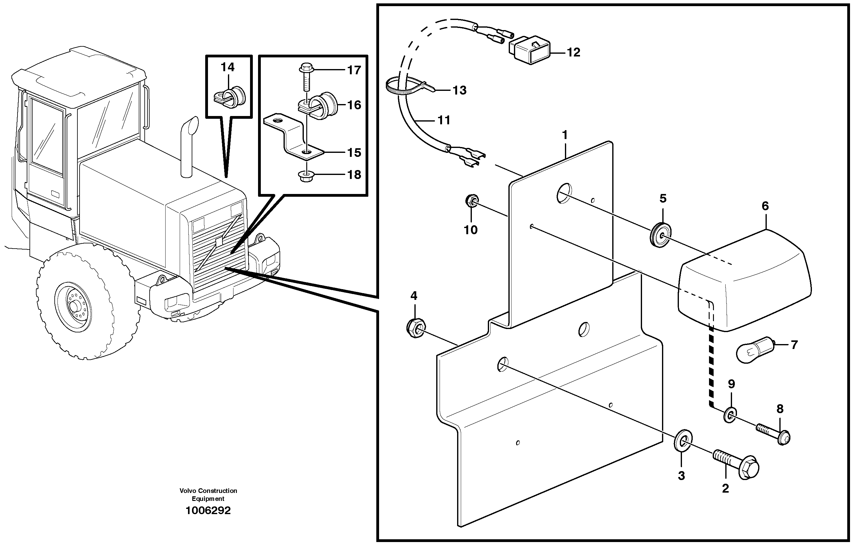 Схема запчастей Volvo L150D - 39647 Sign lamp L150D