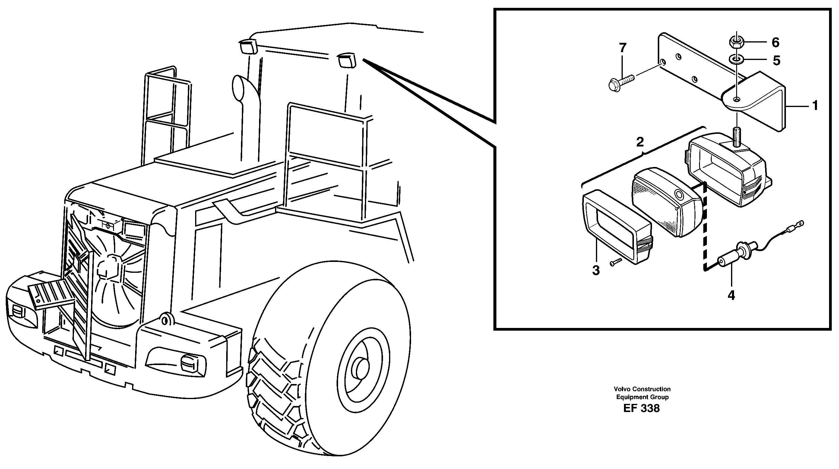 Схема запчастей Volvo L150D - 61174 Work lights, rear L150D