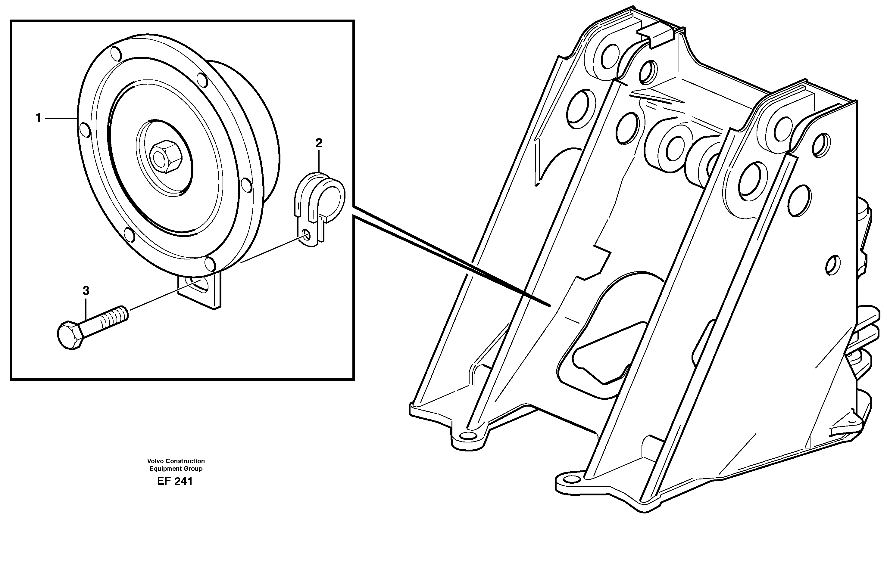 Схема запчастей Volvo L150D - 25372 Compressor horn L150D
