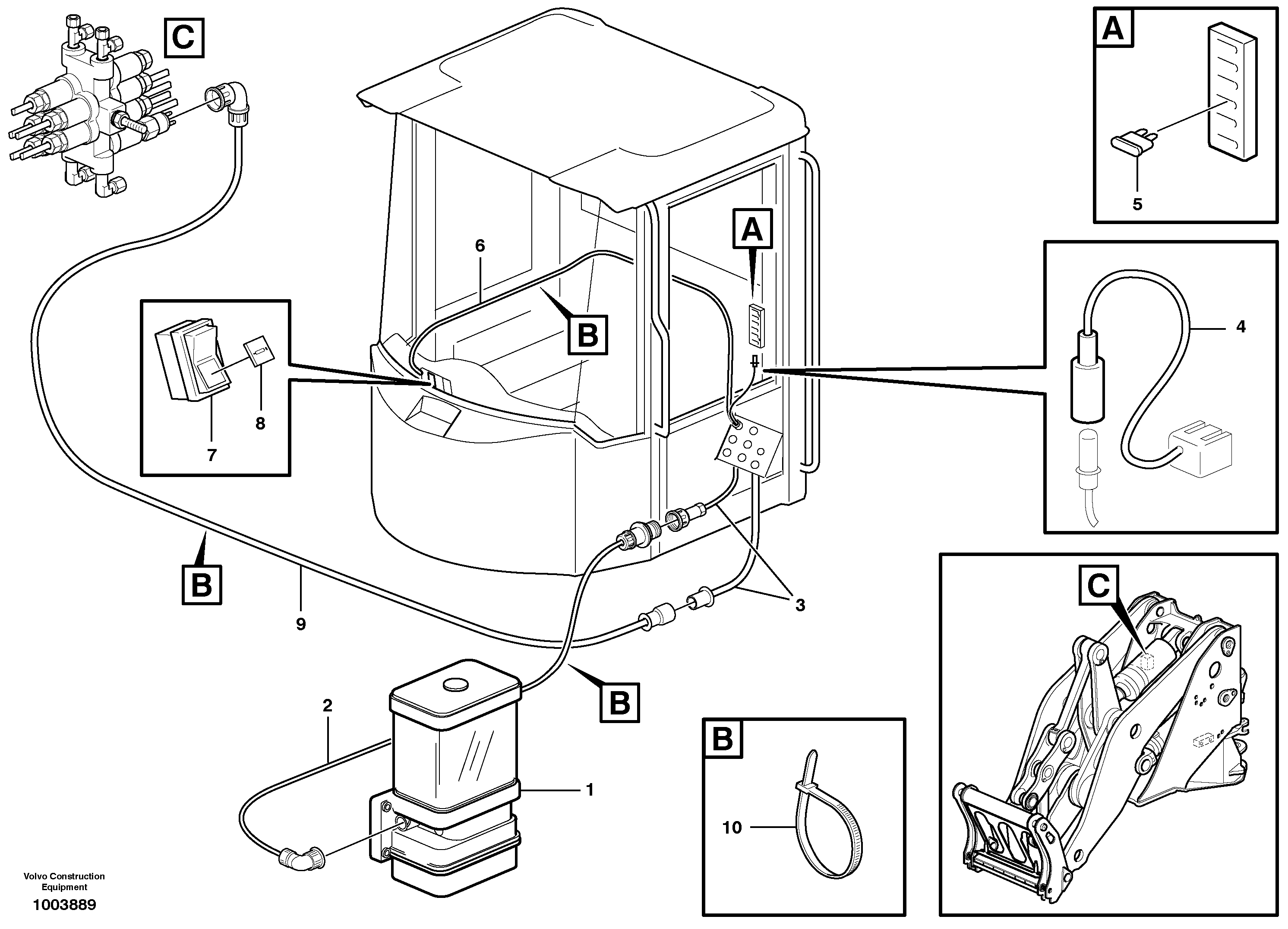 Схема запчастей Volvo L150D - 58750 Cable harness, central lubrication L150D