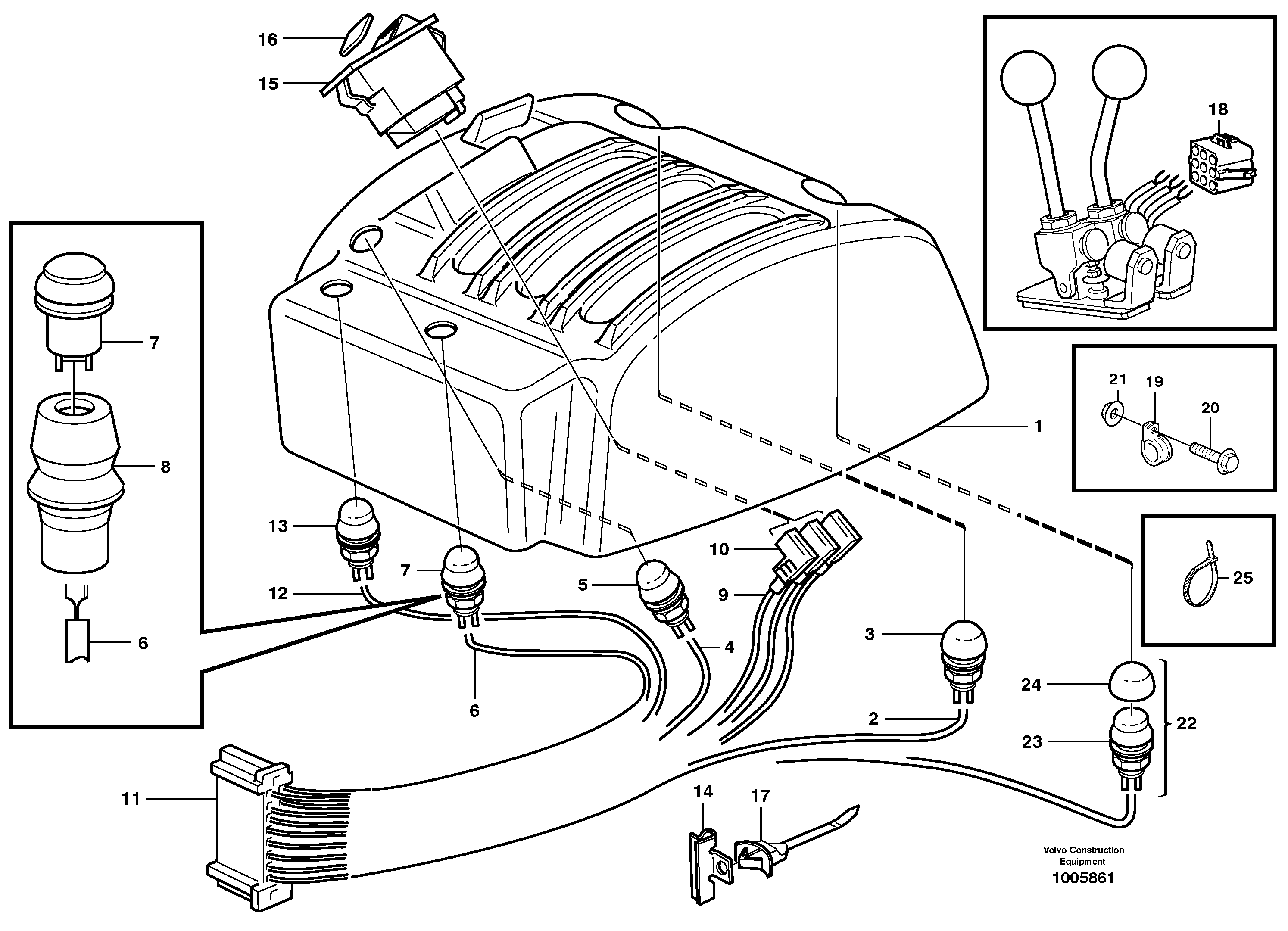 Схема запчастей Volvo L150D - 61181 Cable harnesses, servo valve L150D