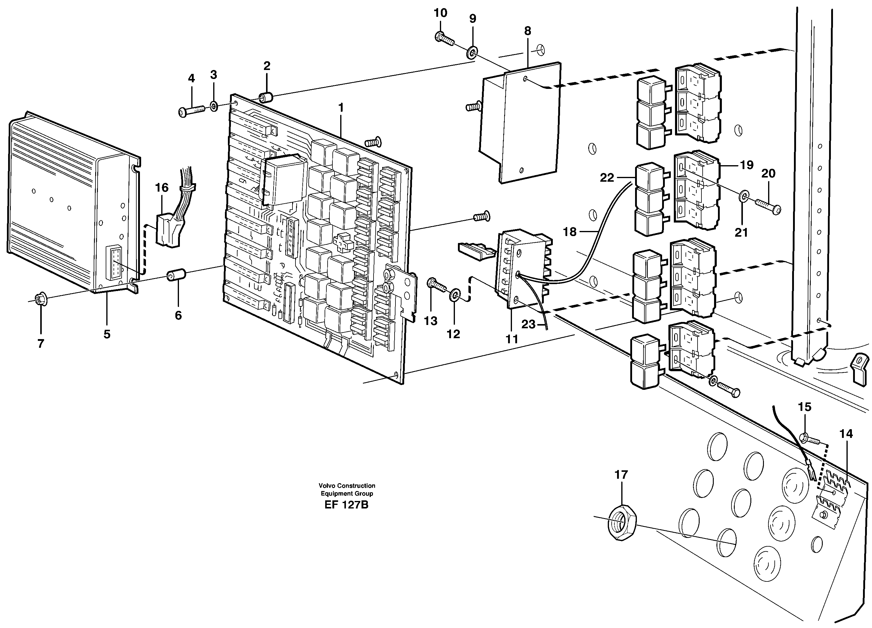 Схема запчастей Volvo L150D - 67018 Electrical distribution box L150D