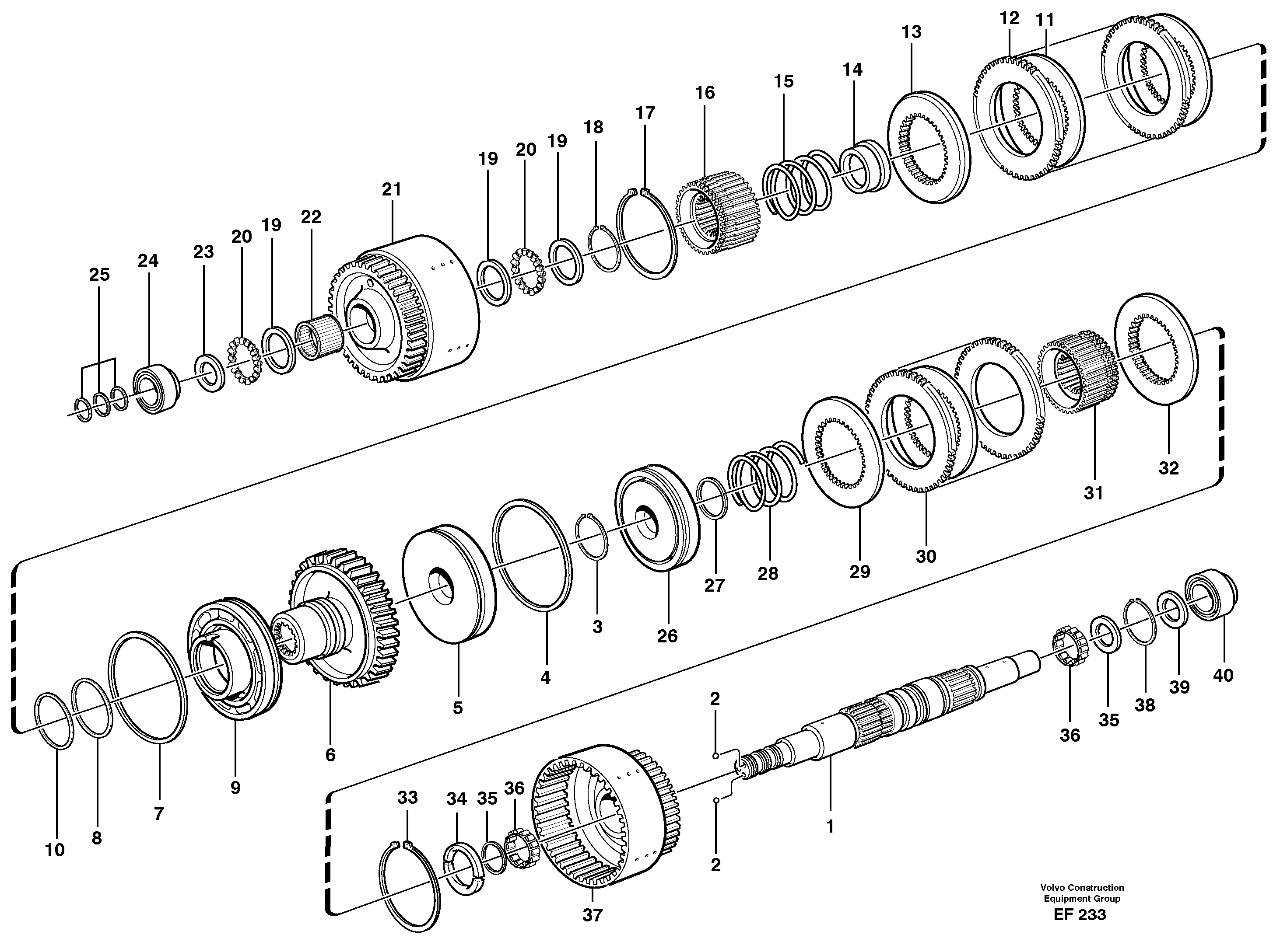Схема запчастей Volvo L150D - 11647 Hydraulic clutch, forward / 1 st speed L150D
