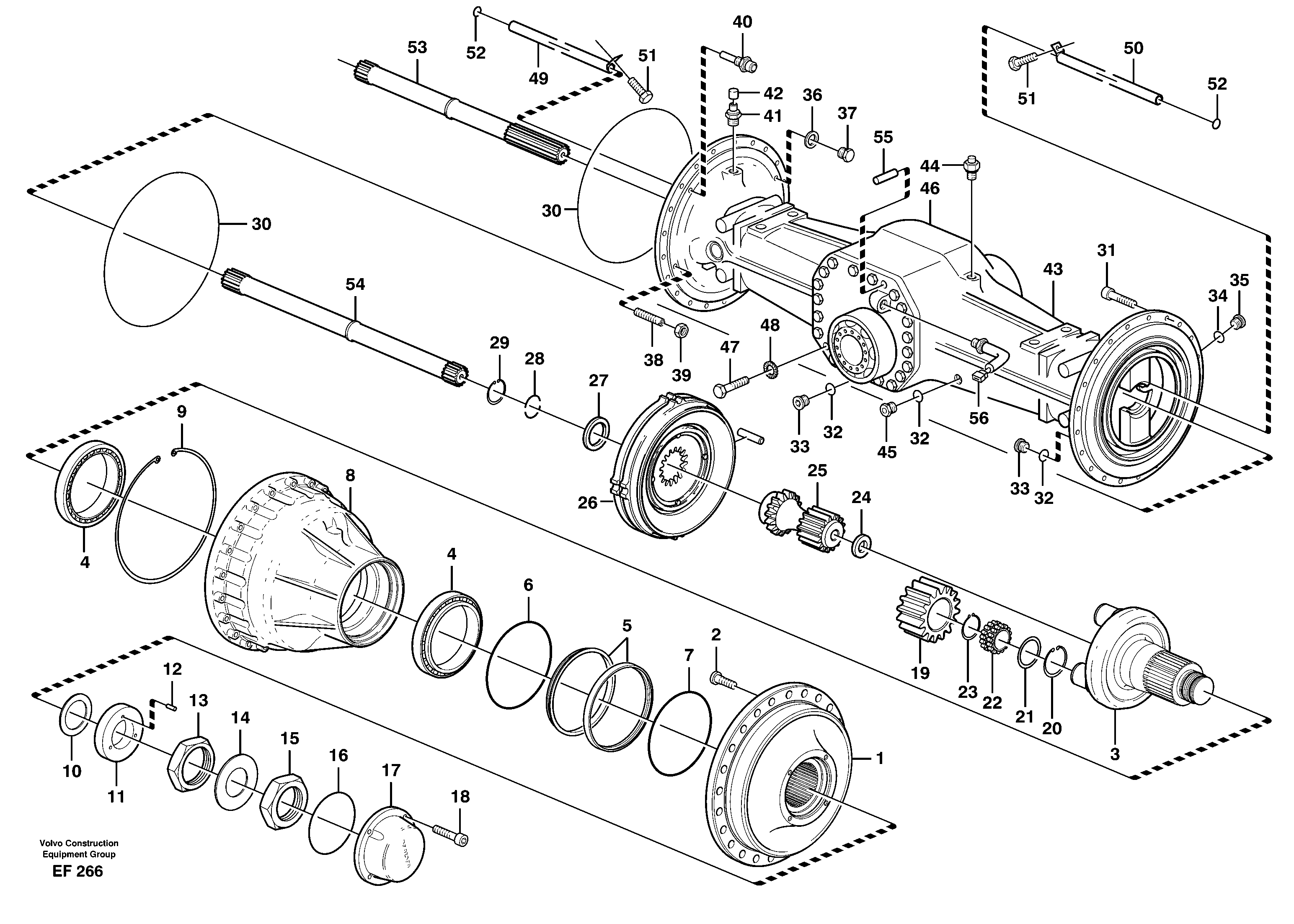 Схема запчастей Volvo L150D - 89180 Planetary axle, rear L150D