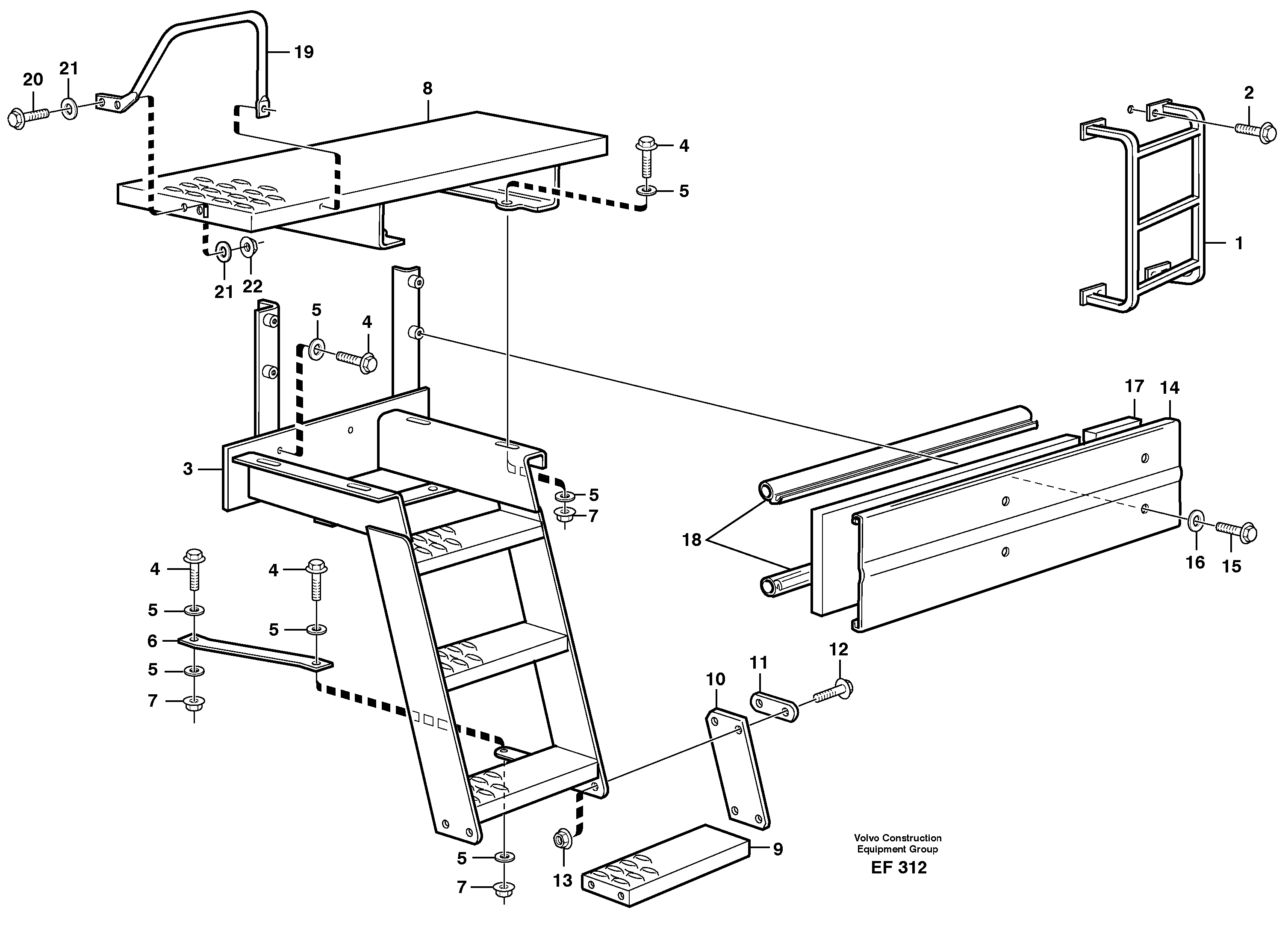 Схема запчастей Volvo L150D - 39910 Foot step L150D