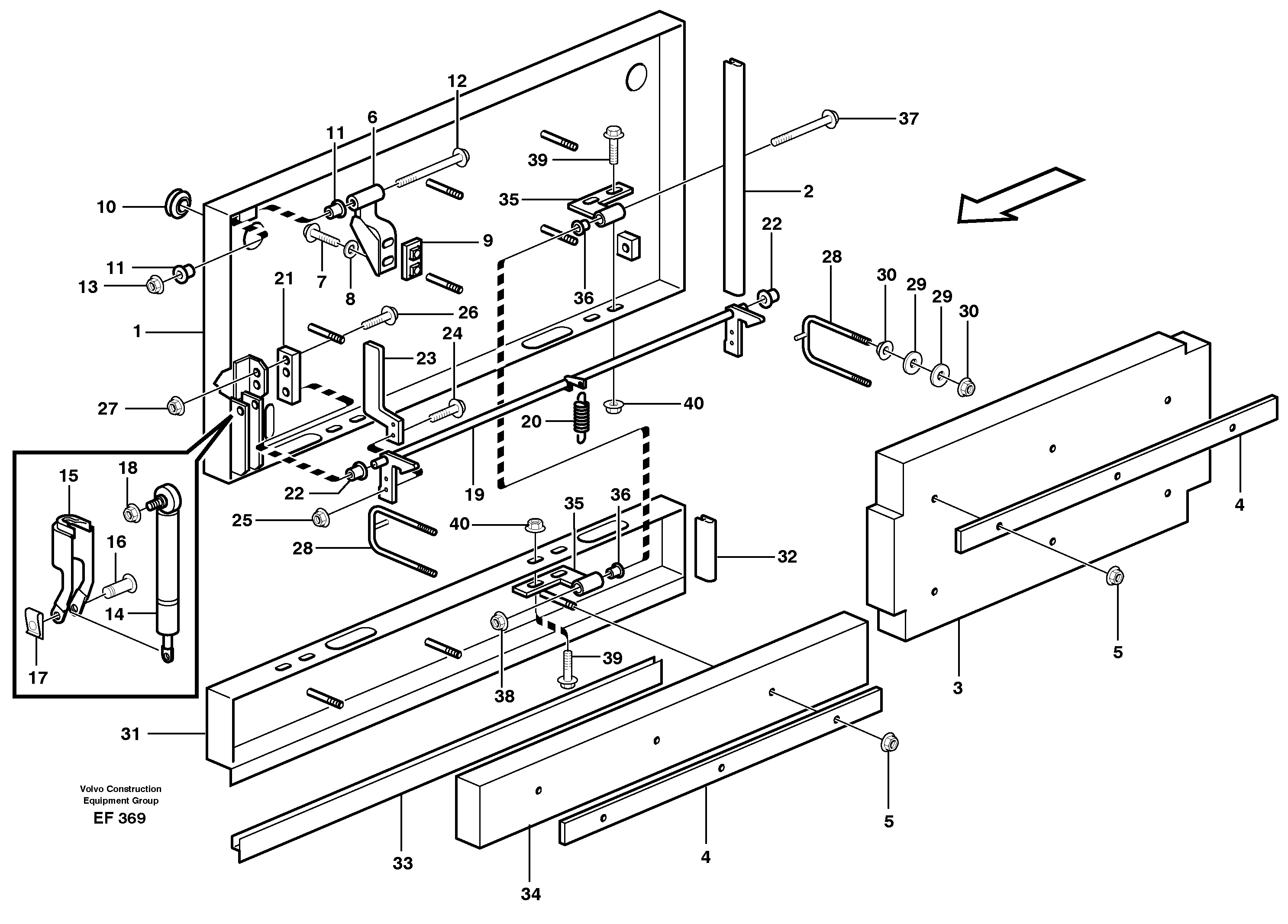 Схема запчастей Volvo L150D - 90840 Side hatches L150D