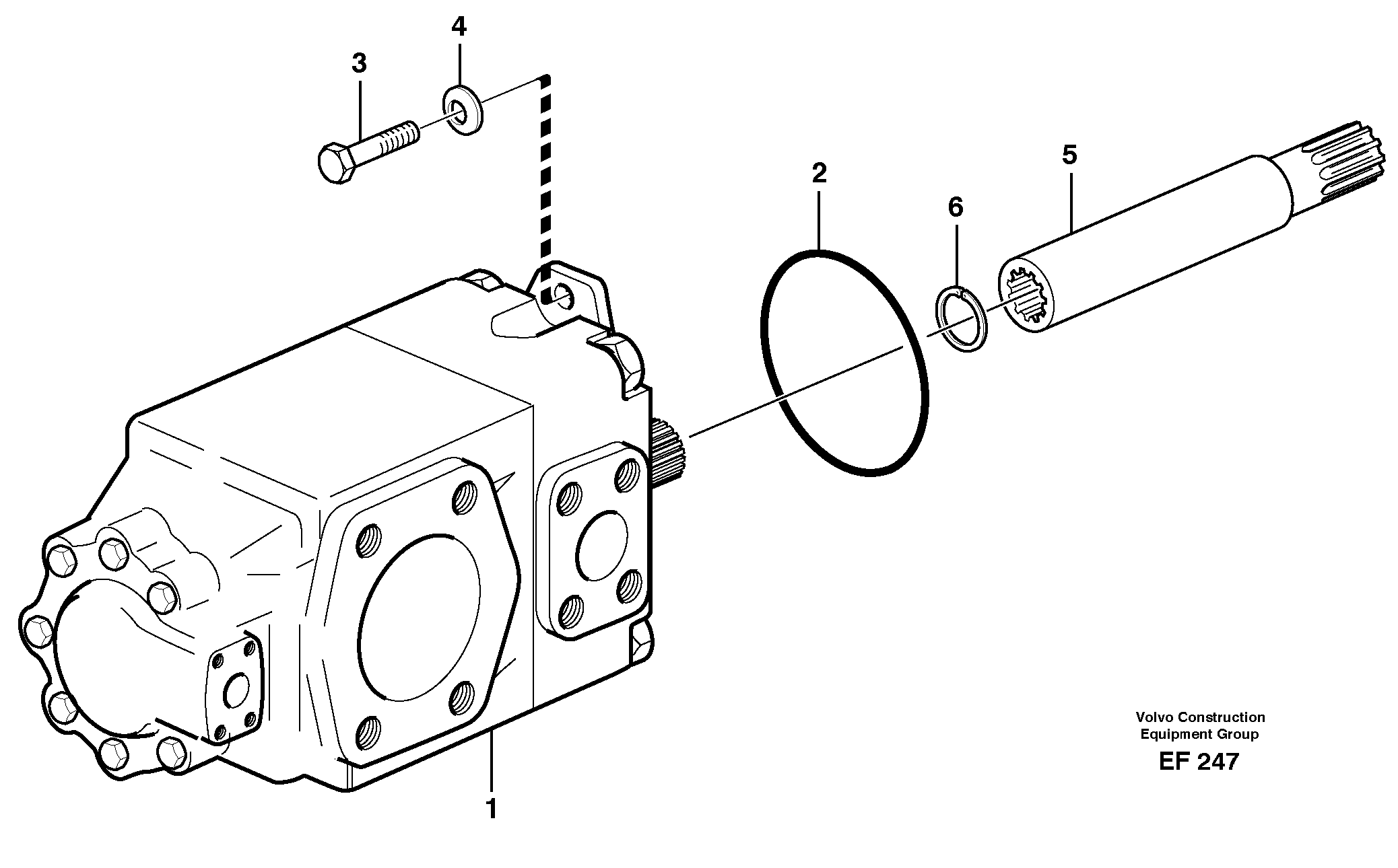 Схема запчастей Volvo L150D - 14272 Hydraulic pump with fitting parts L150D