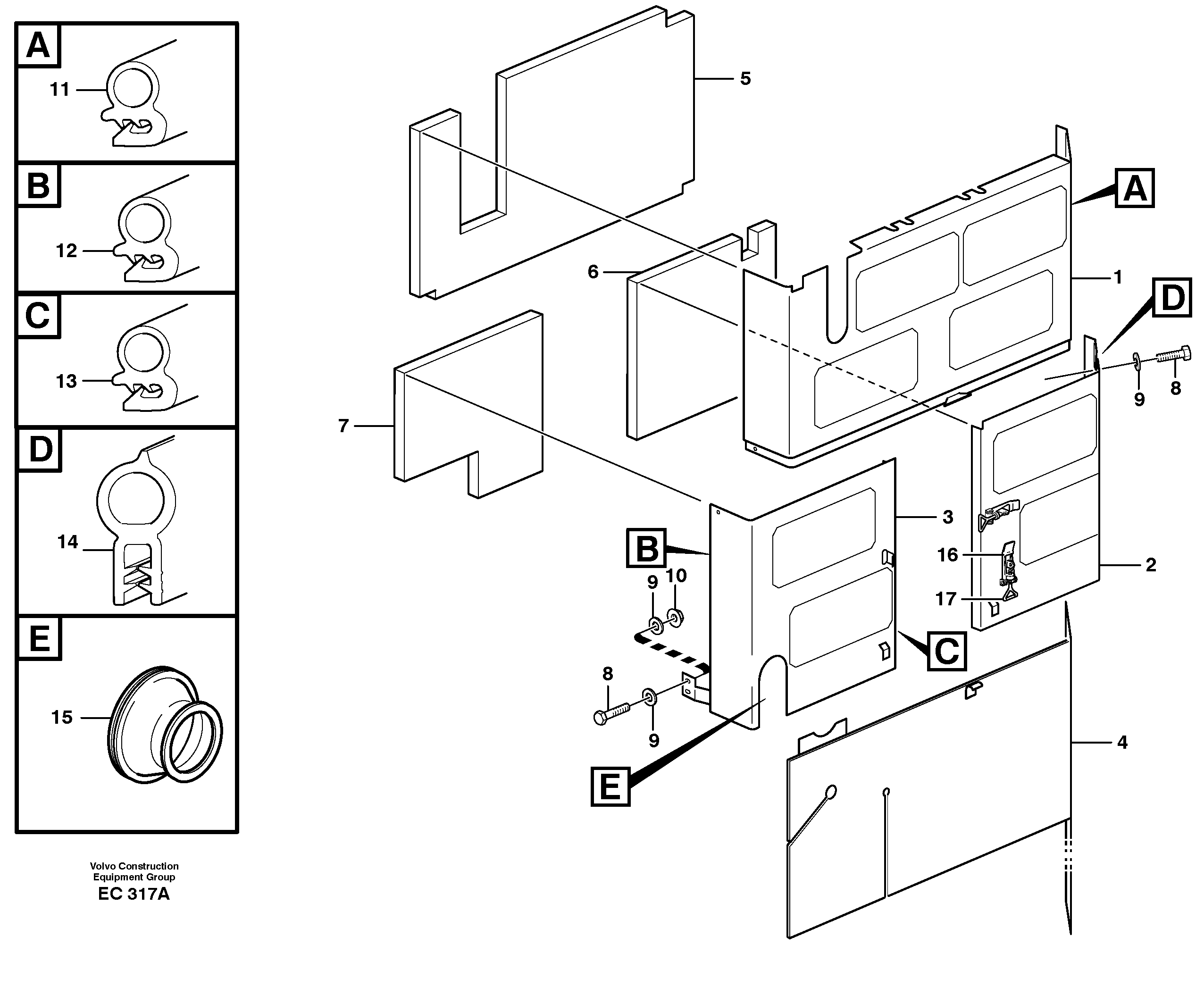 Схема запчастей Volvo L70D - 84965 Protecting plates L70D