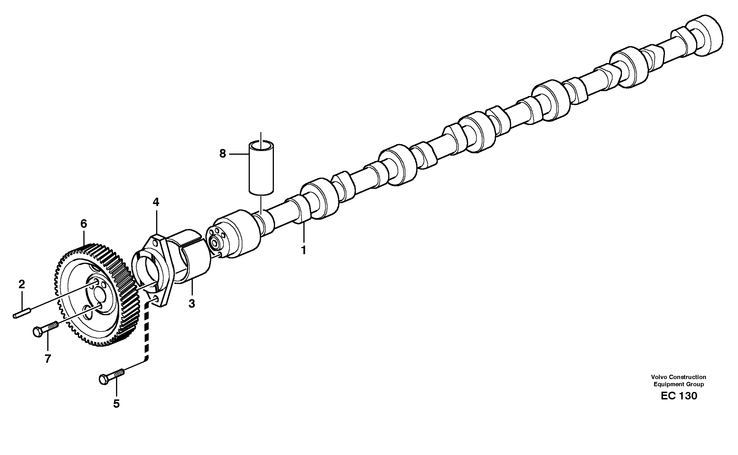 Схема запчастей Volvo L70D - 50086 Распредвал L70D