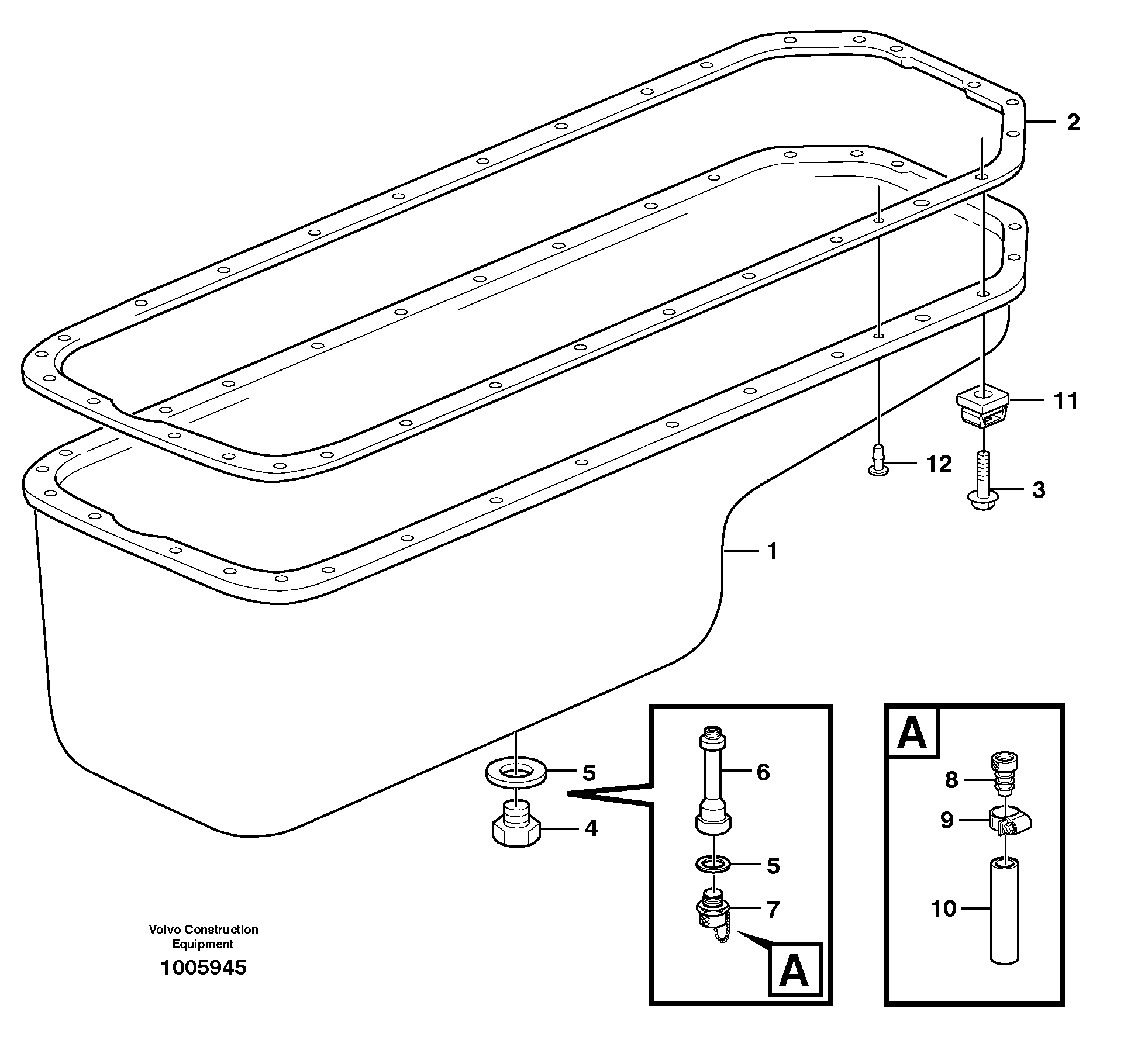 Схема запчастей Volvo L70D - 56045 Oil sump L70D