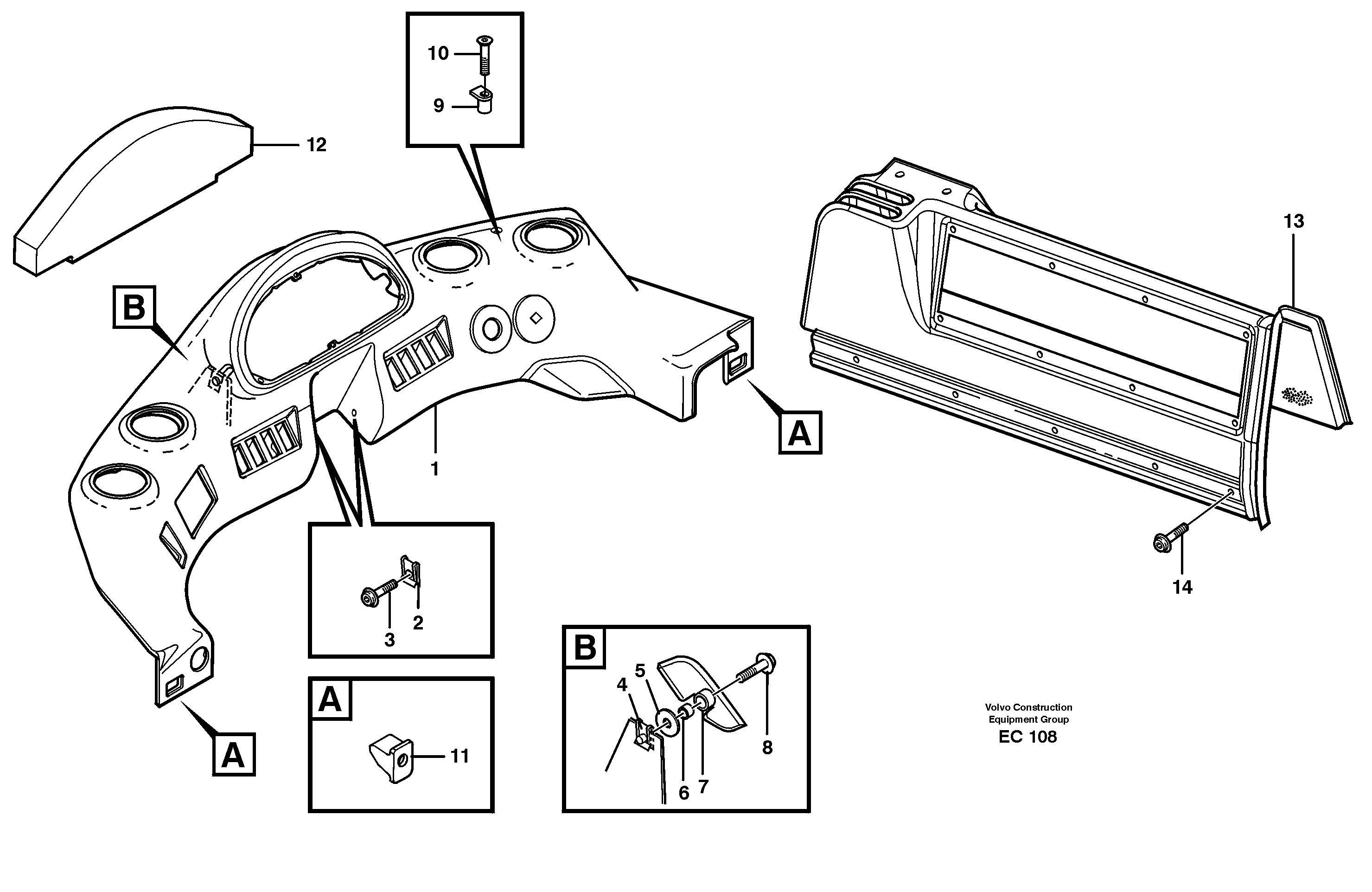 Схема запчастей Volvo L70D - 41665 Instrument panel L70D