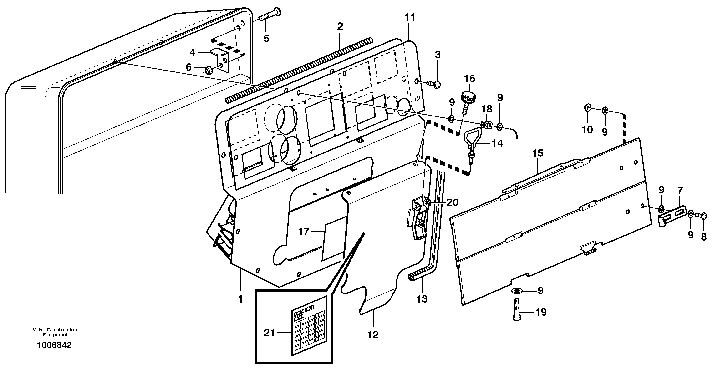 Схема запчастей Volvo L70D - 42069 Instrument panel L70D