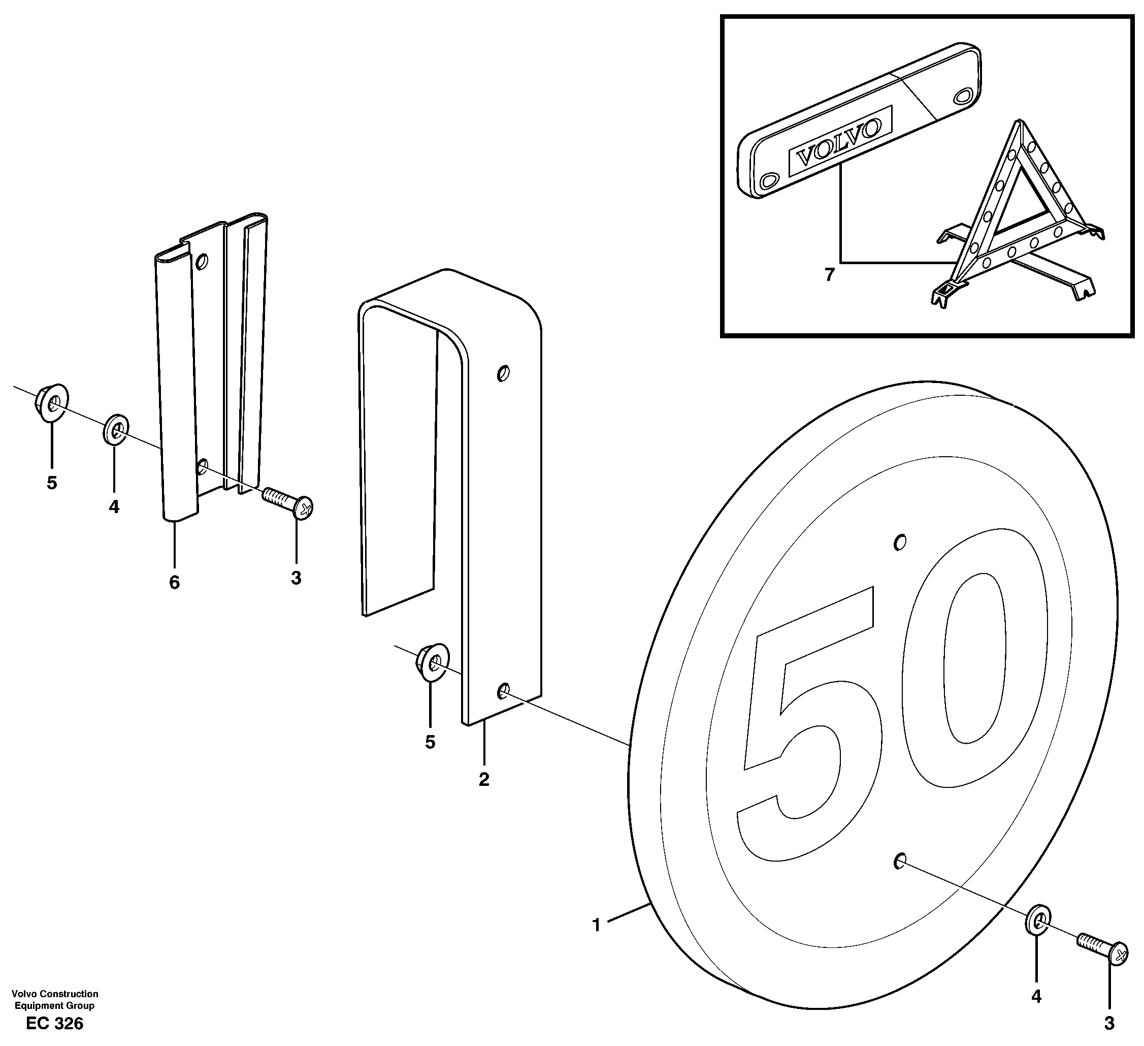 Схема запчастей Volvo L70D - 21029 50 km/h Sign L70D