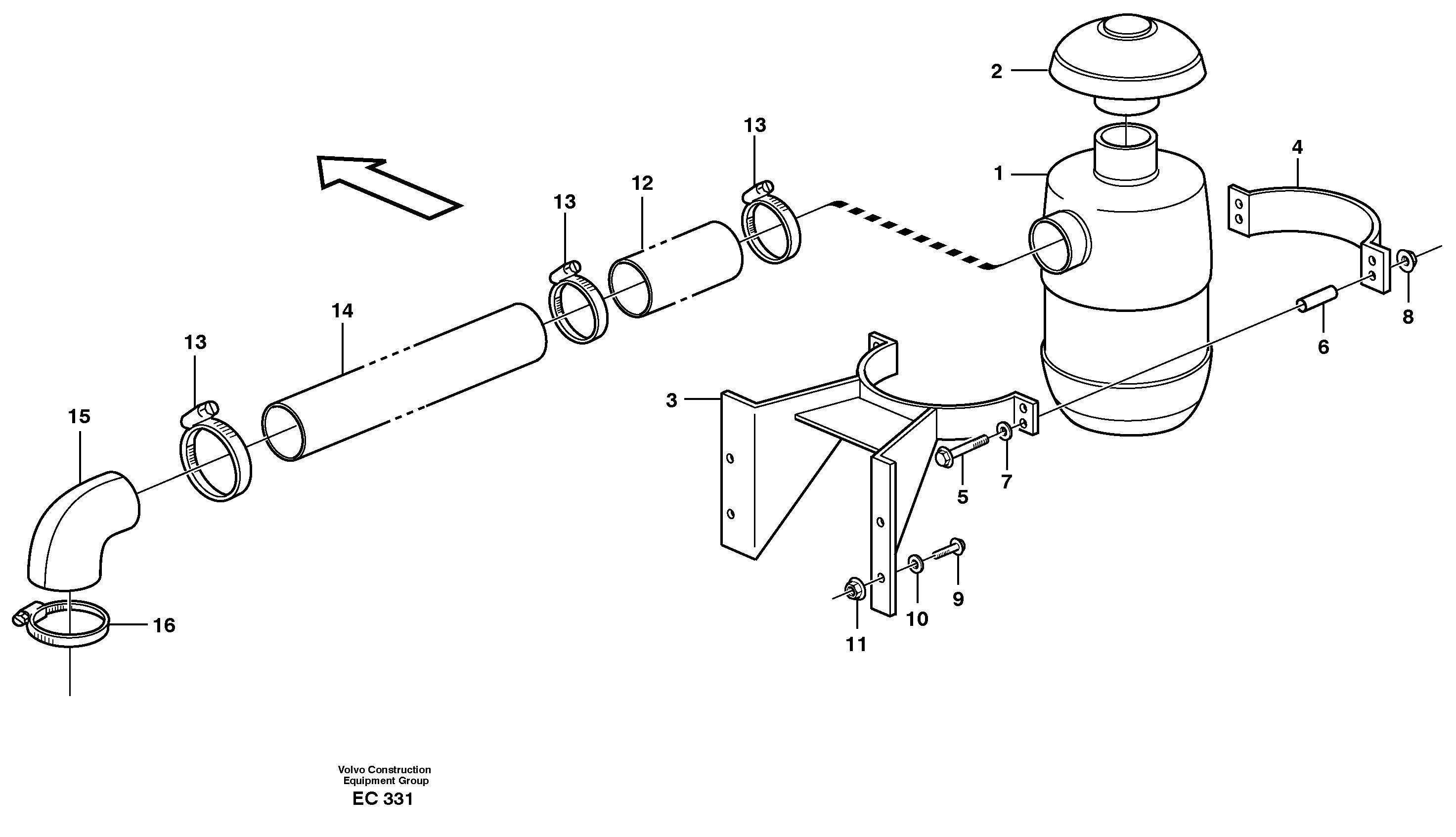 Схема запчастей Volvo L70D - 103465 Oil bath filter L70D