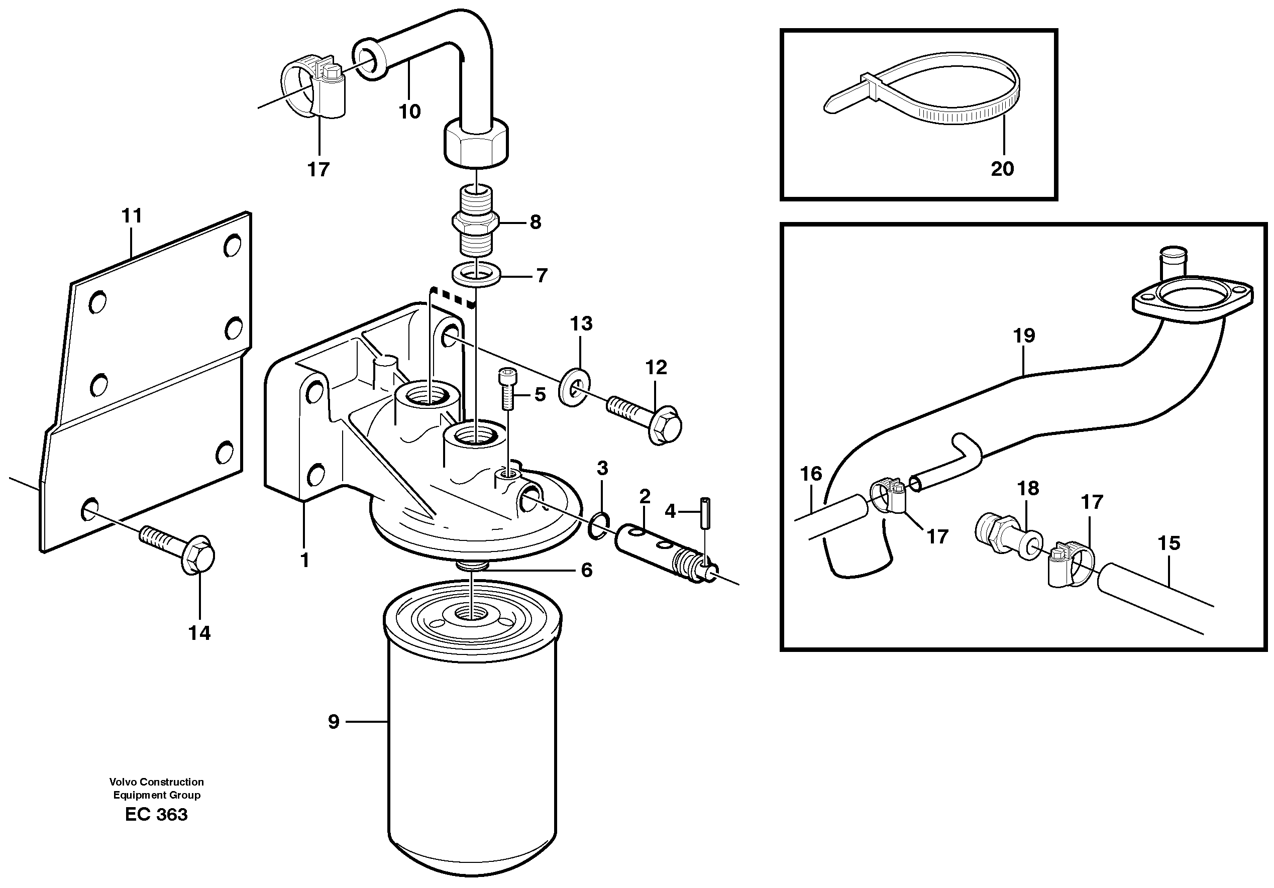 Схема запчастей Volvo L70D - 40953 Coolant filter L70D