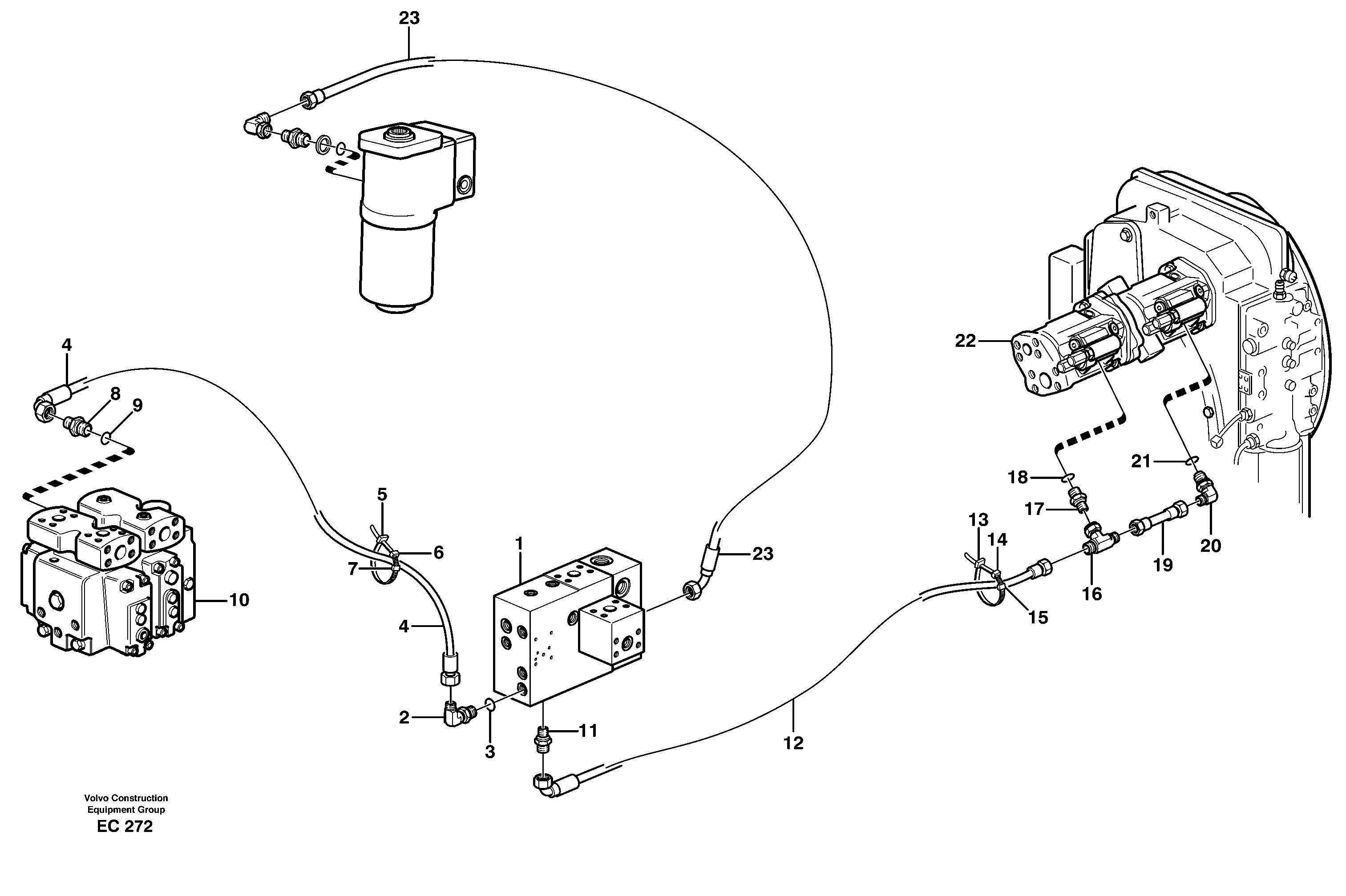 Схема запчастей Volvo L70D - 60559 Load sensing line L70D