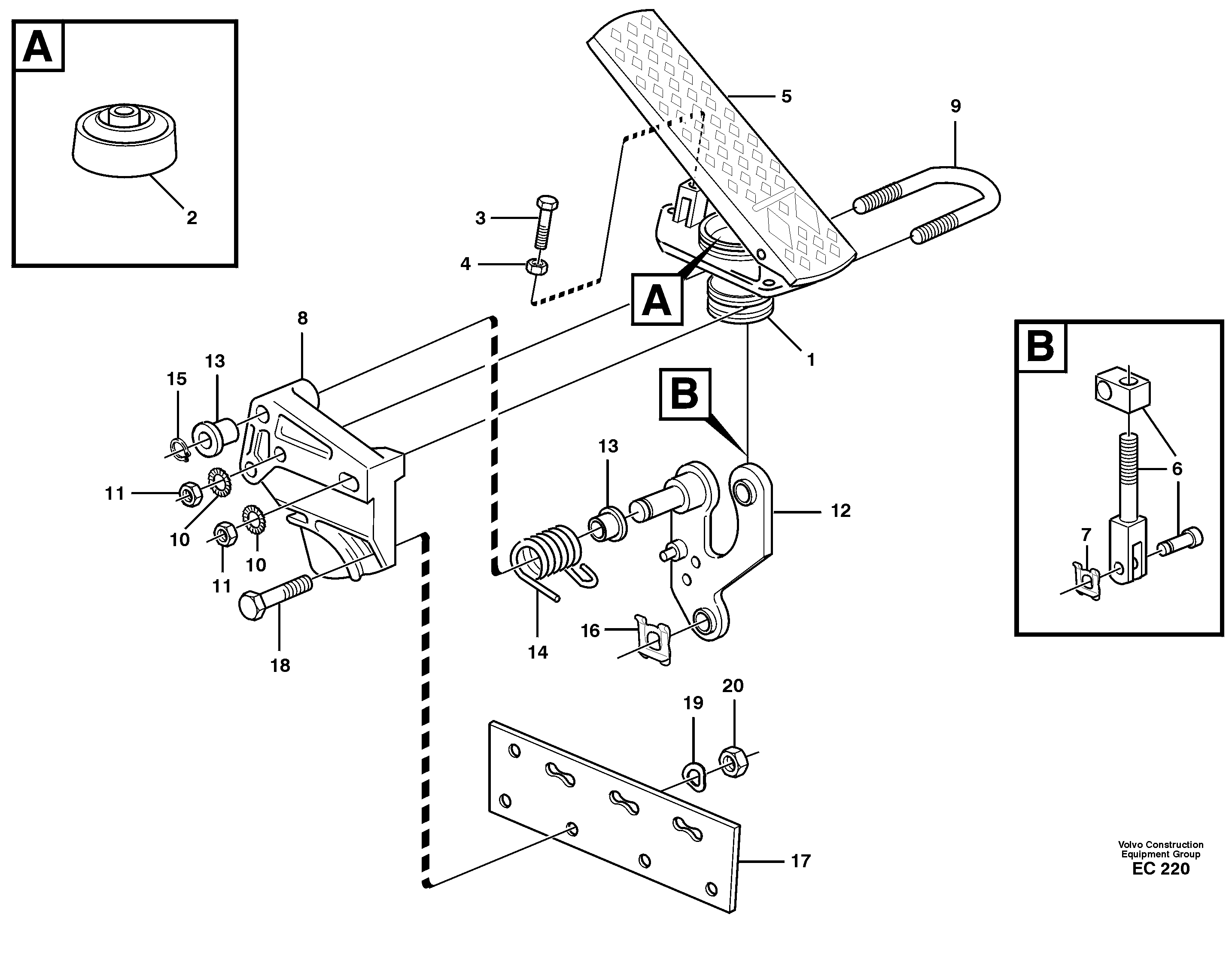 Схема запчастей Volvo L70D - 81823 Accelerator pedal L70D