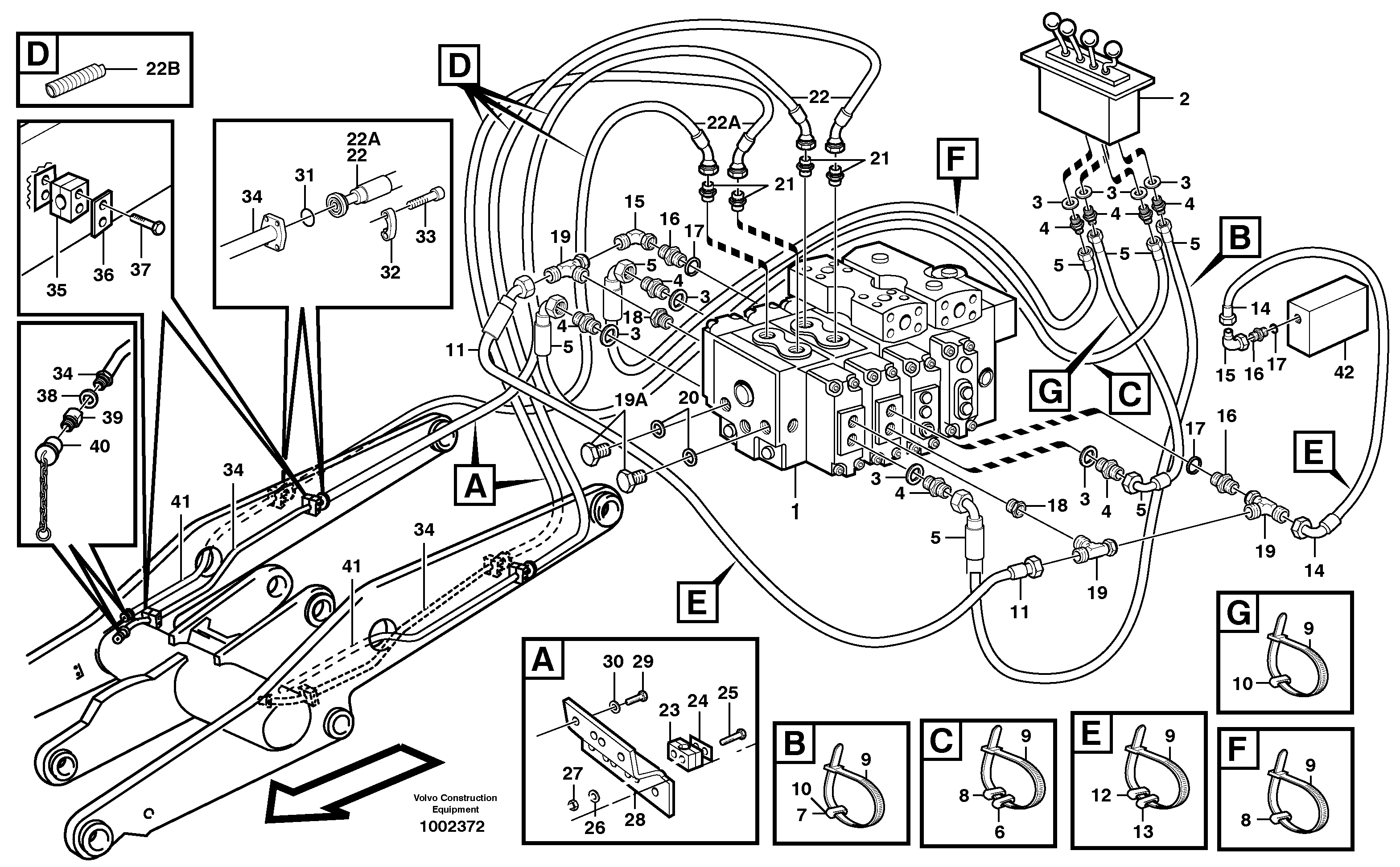 Схема запчастей Volvo L70D - 39110 Hydraulic Control 3rd-4th L70D