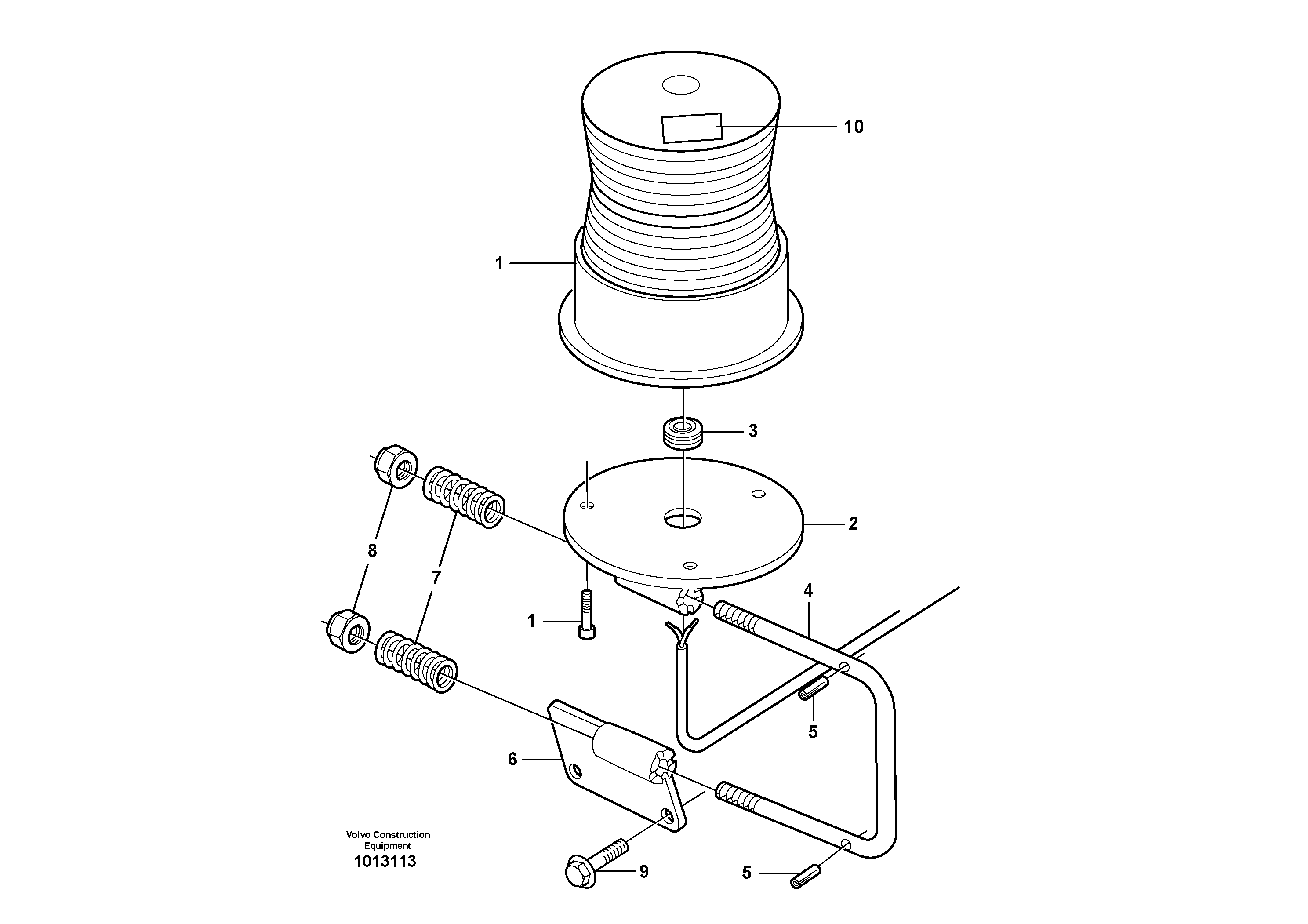 Схема запчастей Volvo L70D - 21477 Revolving warning light L70D